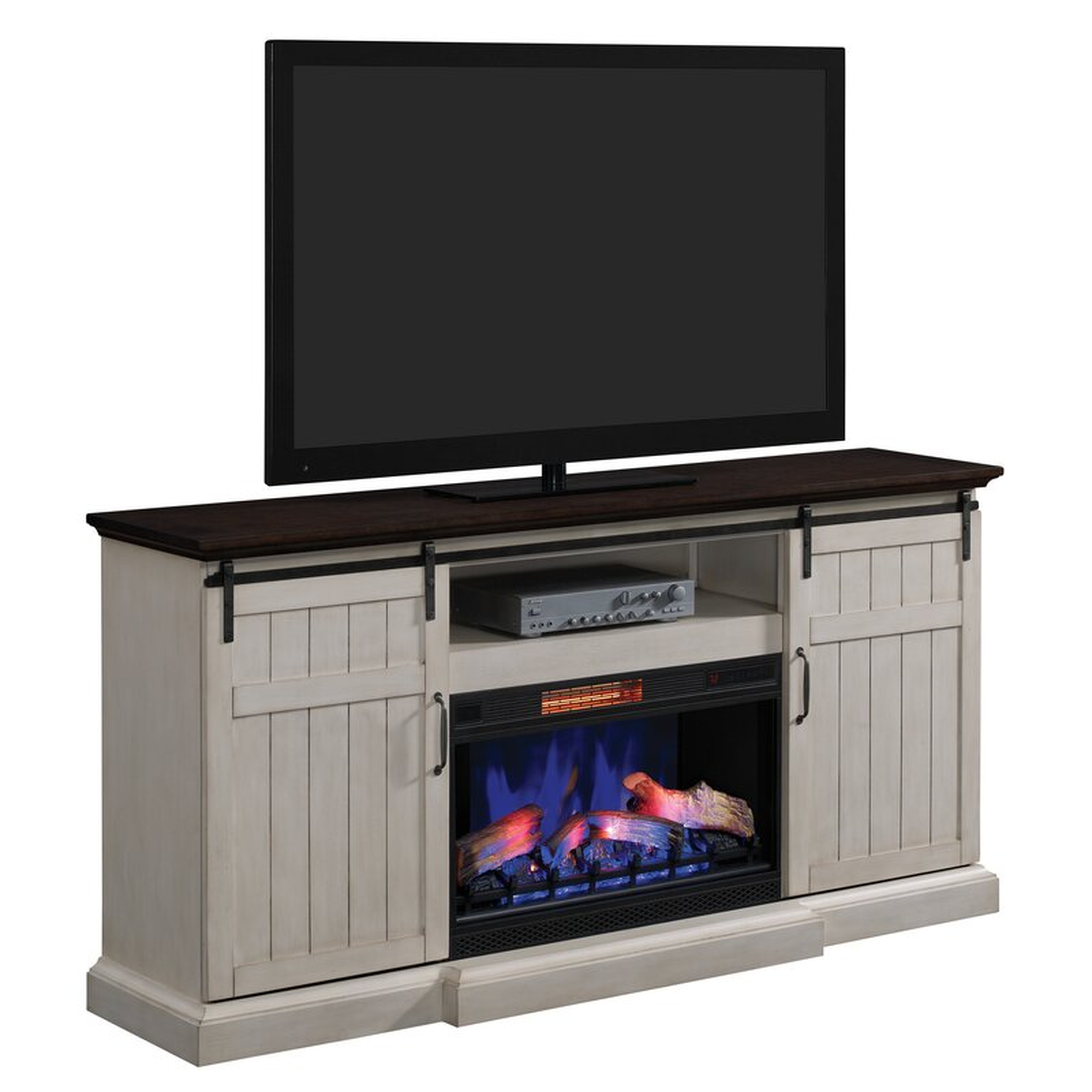 Swedish Hill TV Stand for TVs up to 88" with Electric Fireplace Included - Wayfair