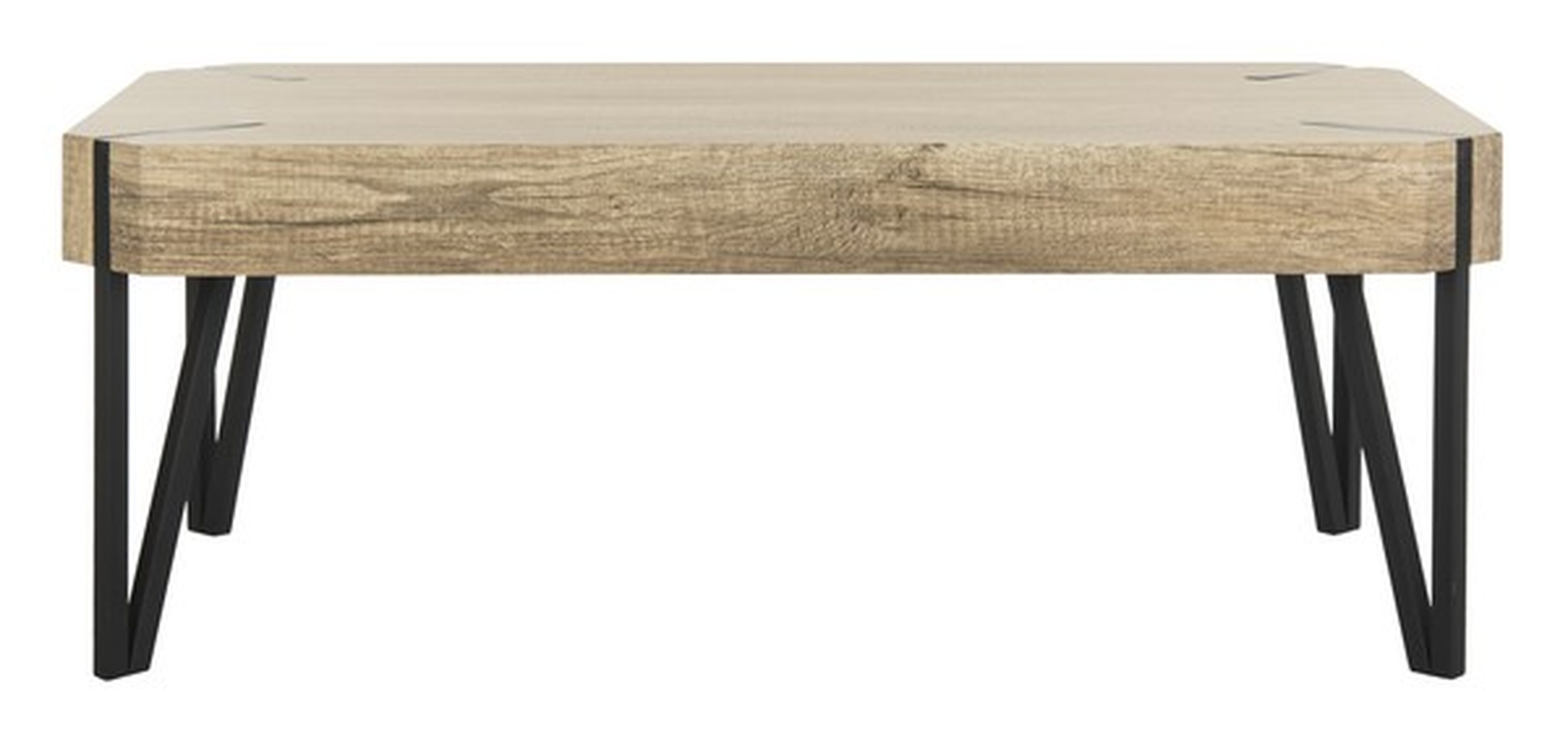 Liann Rustic Midcentury Wood Top Coffee Table - Multi Brown - Arlo Home - Arlo Home