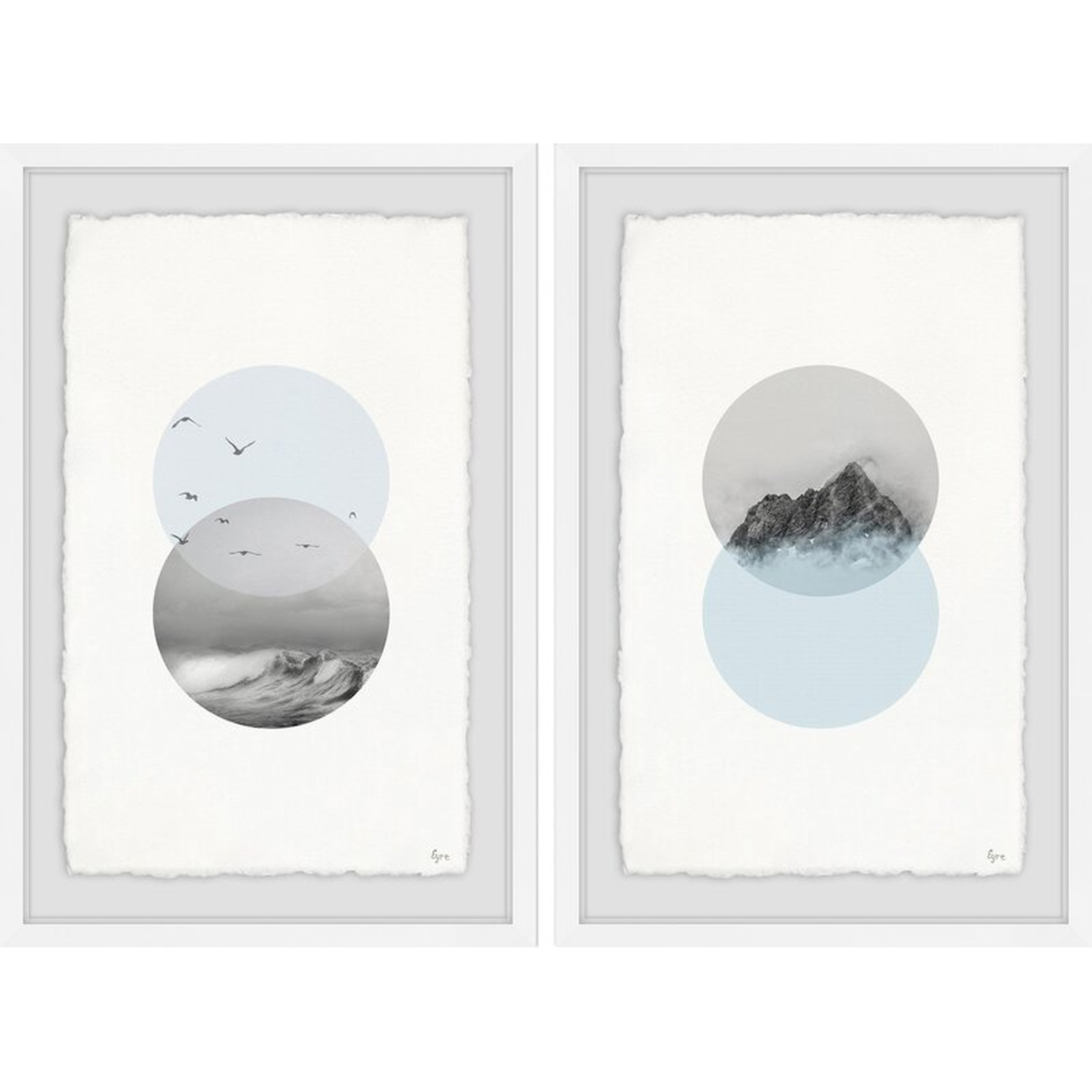 'Waves and Branches Diptych' 2 Piece Framed Graphic Art Print Set - Wayfair