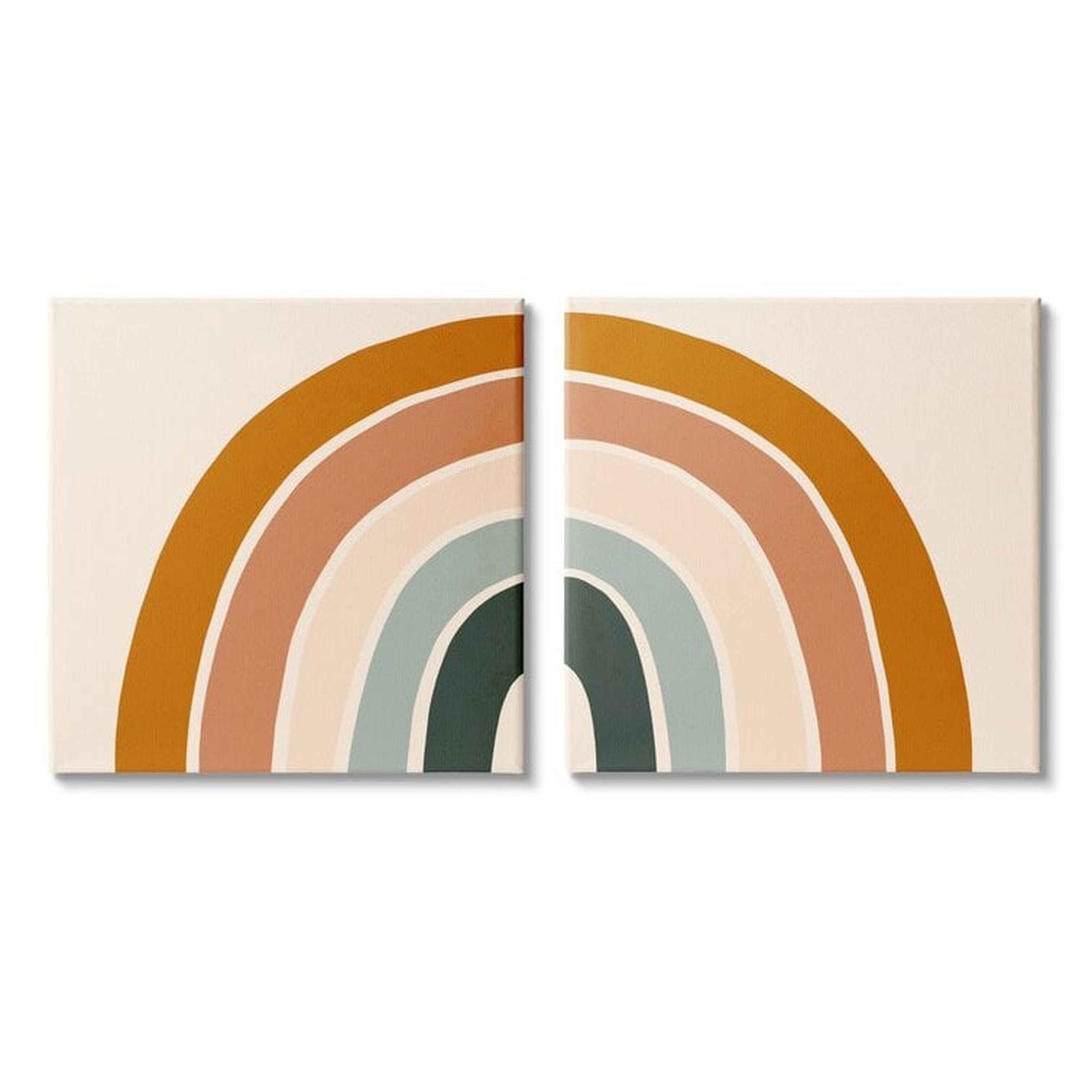 Asymmetric Warm Earth Toned Retro Rainbow Arches by Victoria Borges - Graphic Art - Wayfair