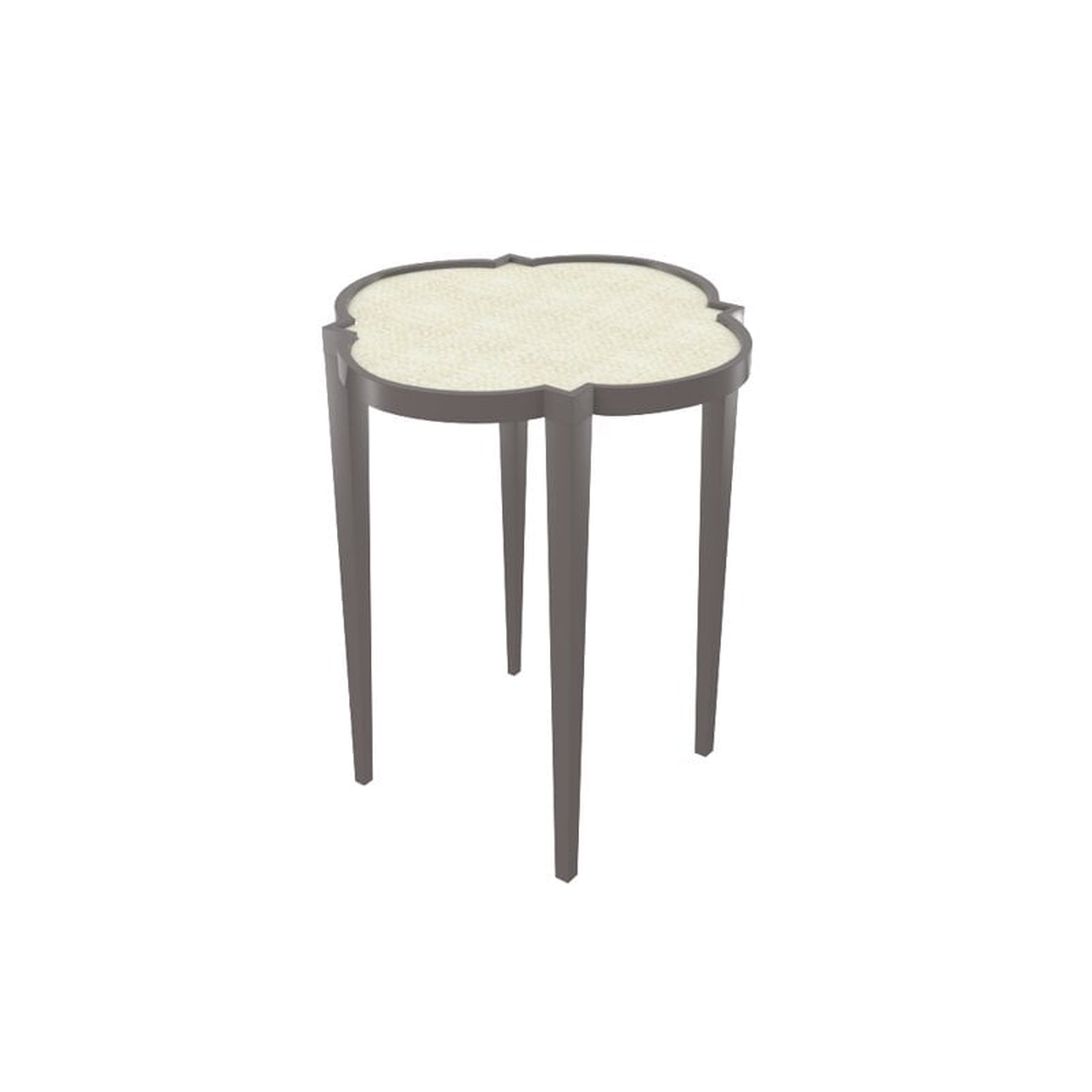 Oomph Tini IV End Table Table Base Color: Fawn Brindle, Table Top Color: Whitewashed Raffia - Perigold