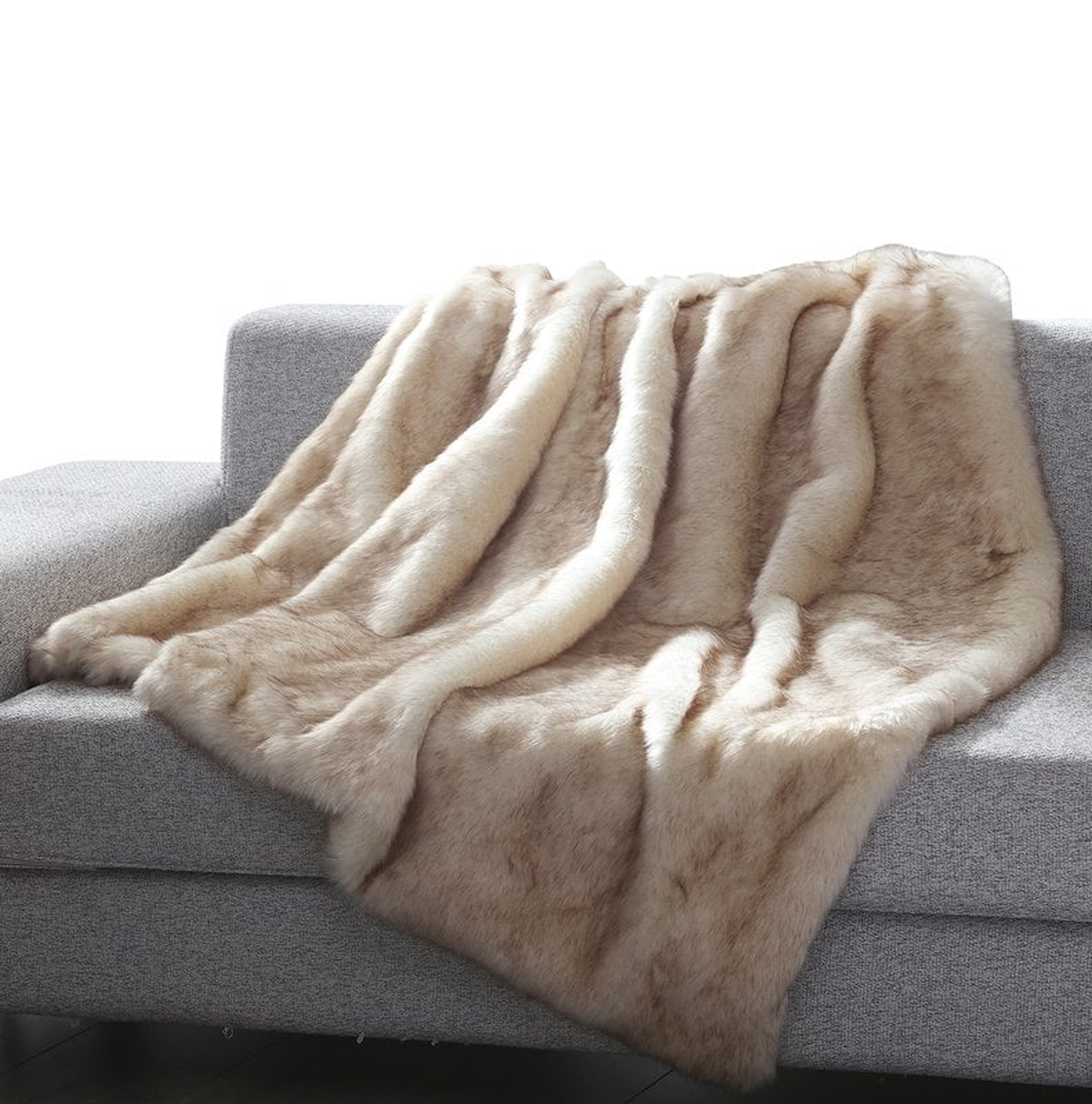 Thiele Luxury Tip Dye Faux Fur Throw - Beige Mink - Wayfair