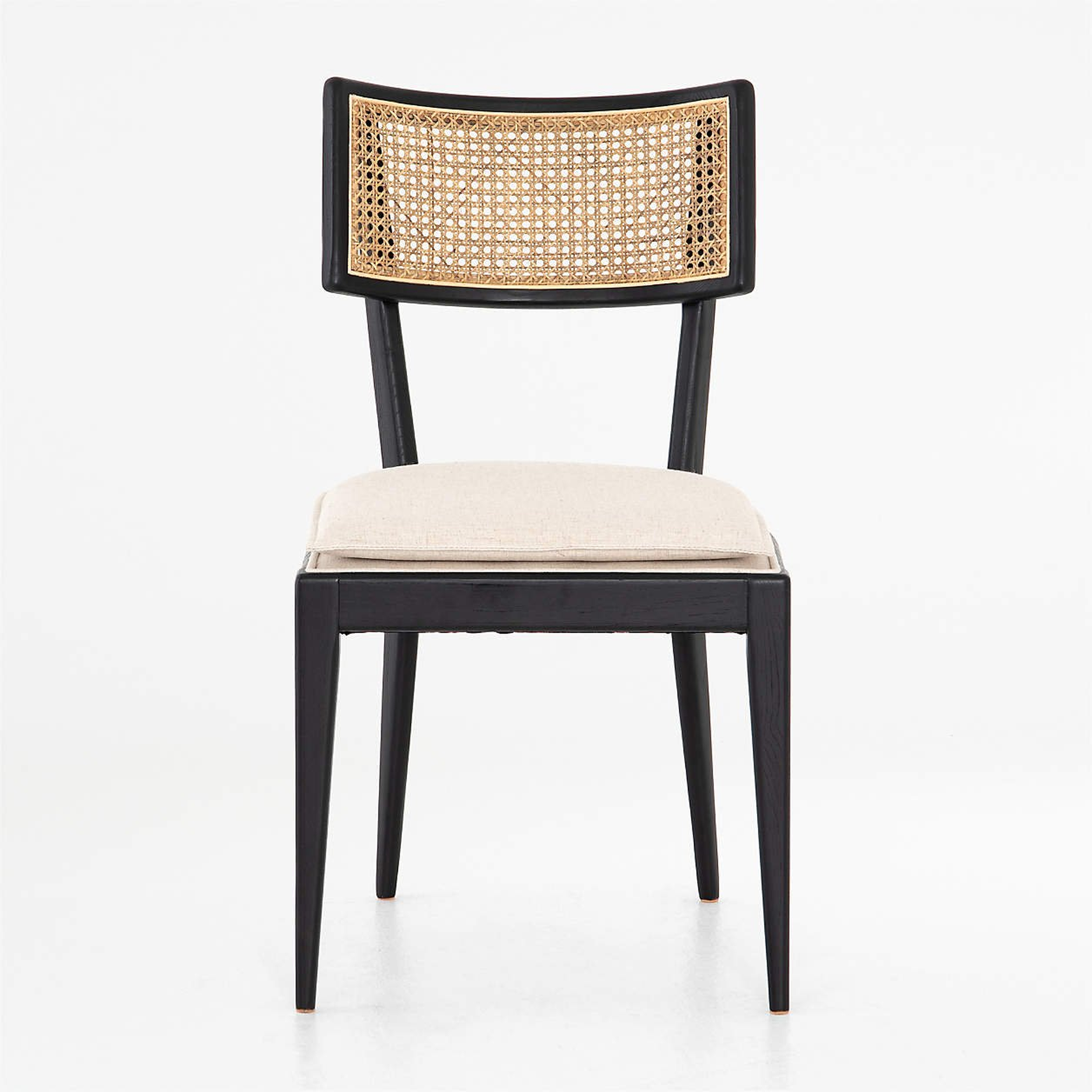 Libby Black and Natural Cane Dining Chair - Crate and Barrel