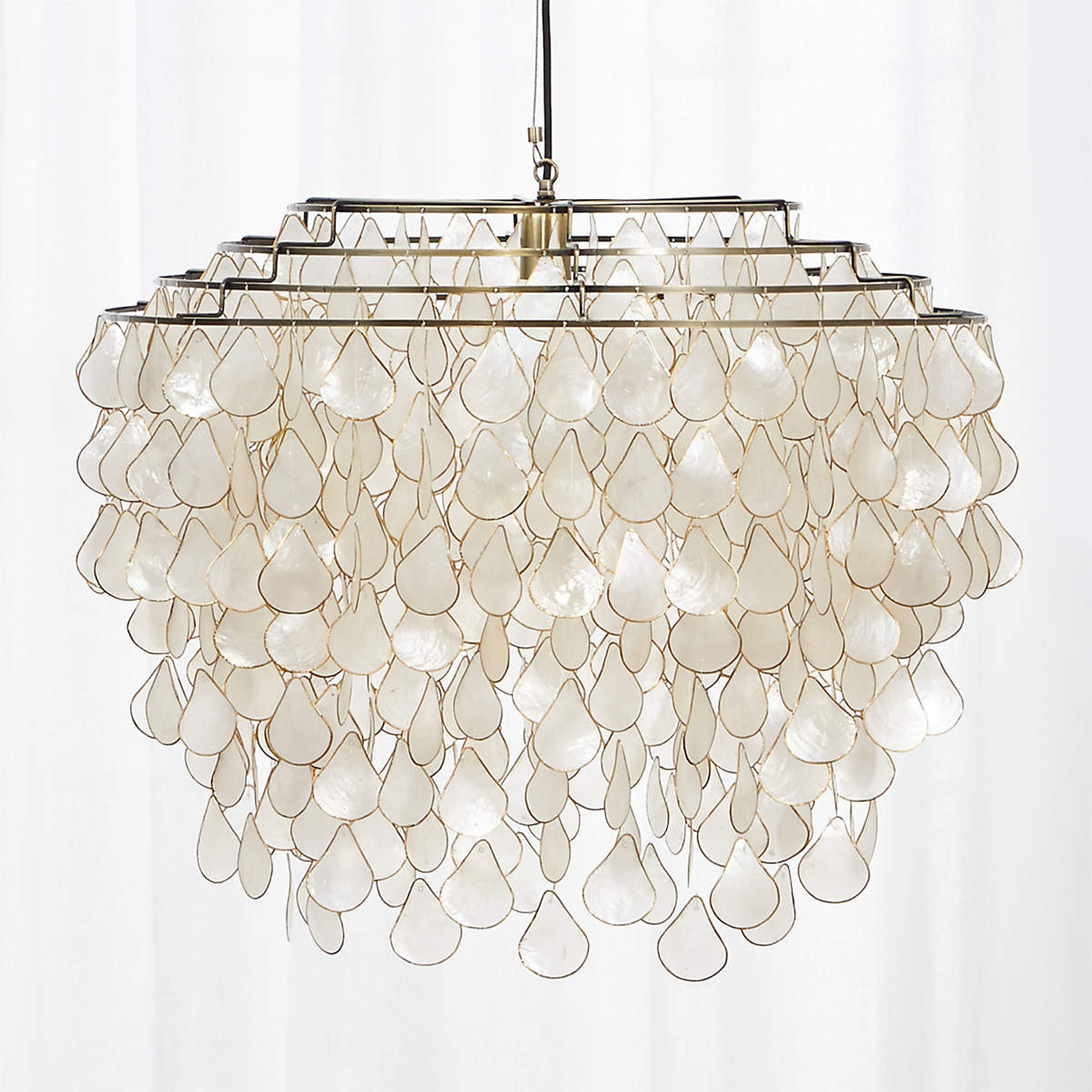 Teardrops Capiz Chandelier - CB2