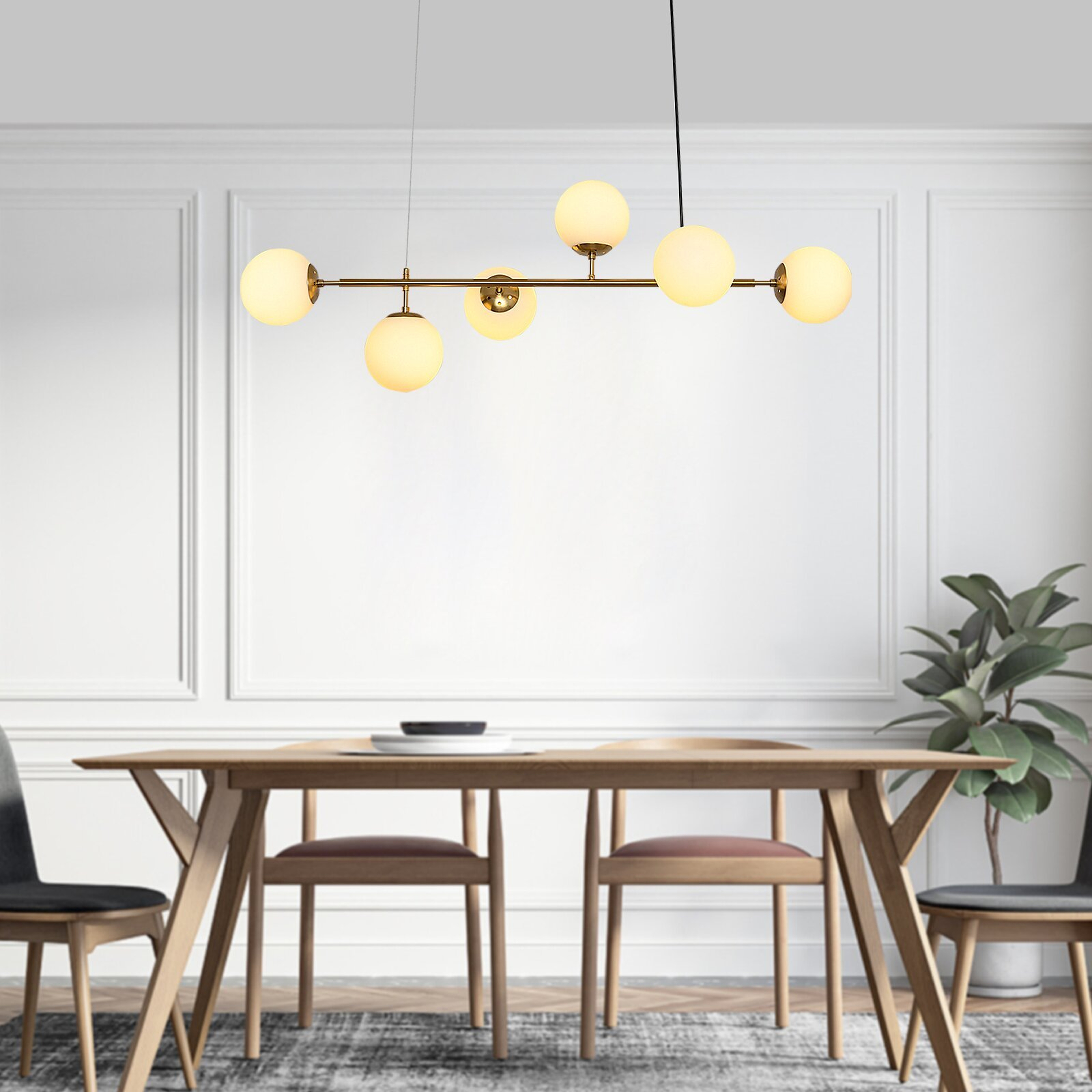 Balarama 6 - Light Sputnik Modern Linear Chandelier - Wayfair