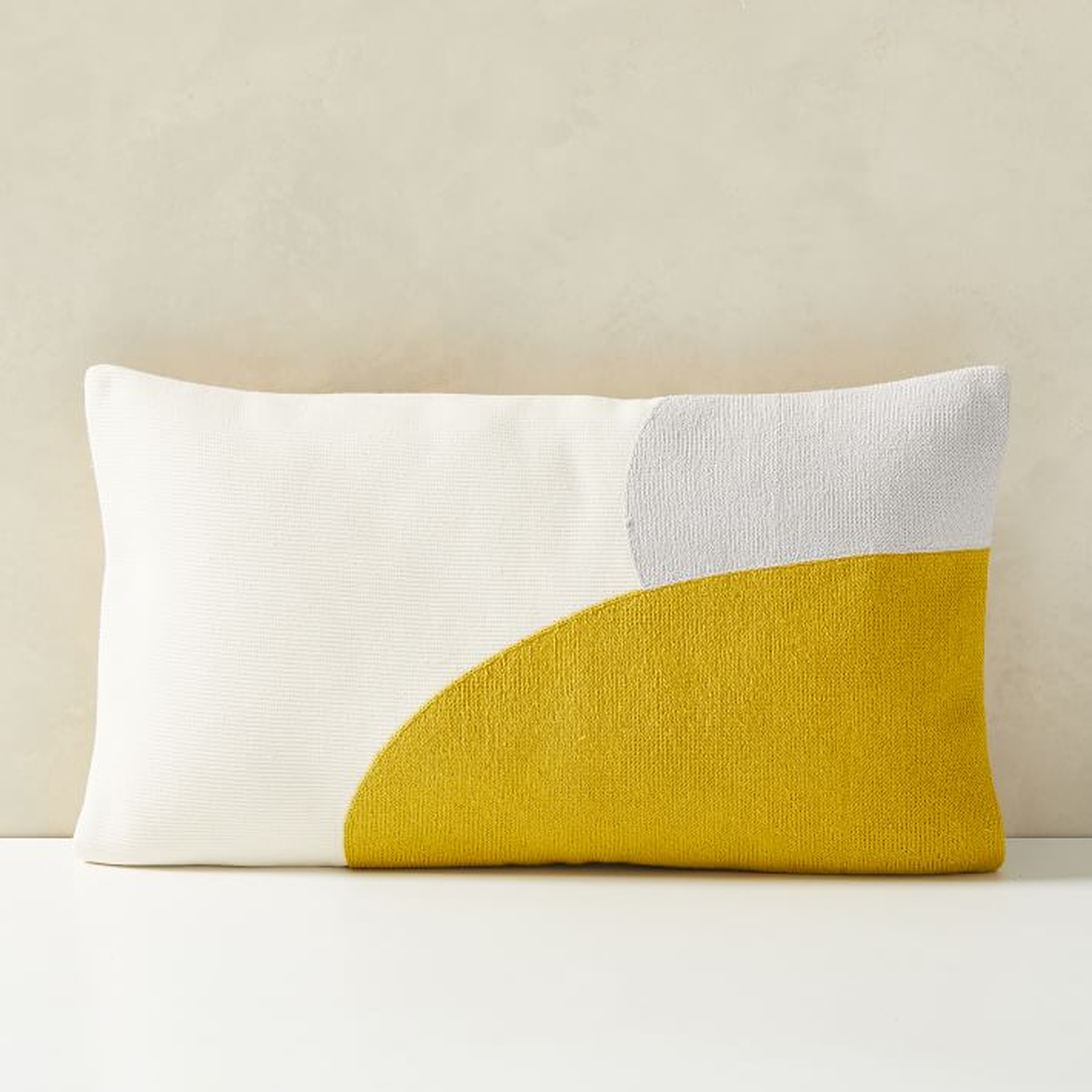 Corded Color Shapes Pillow Cover, 12"x21", Dark Horseradish - West Elm