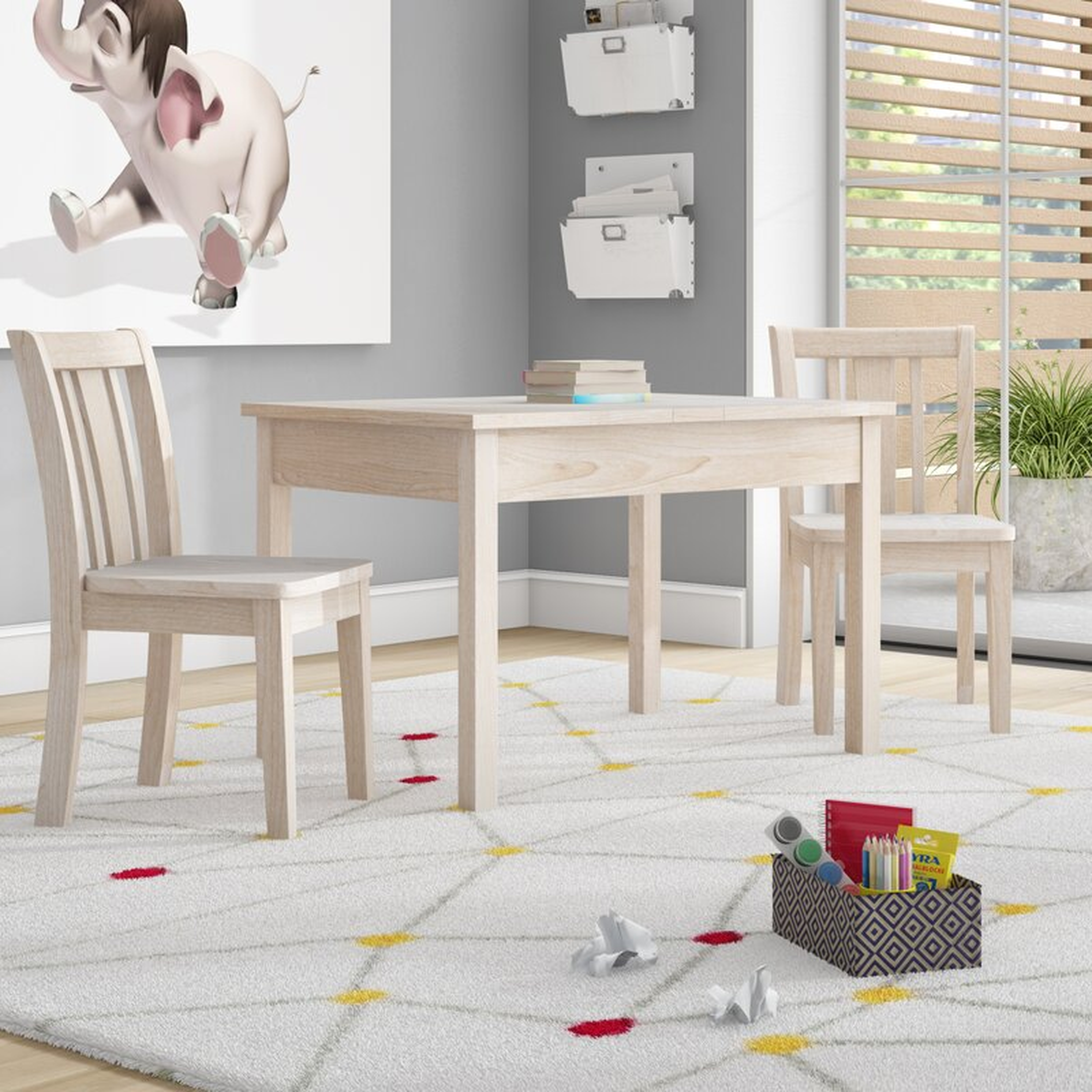 Rozanne Kids 3 Piece Rectangular Activity Table and Chair Set - Wayfair
