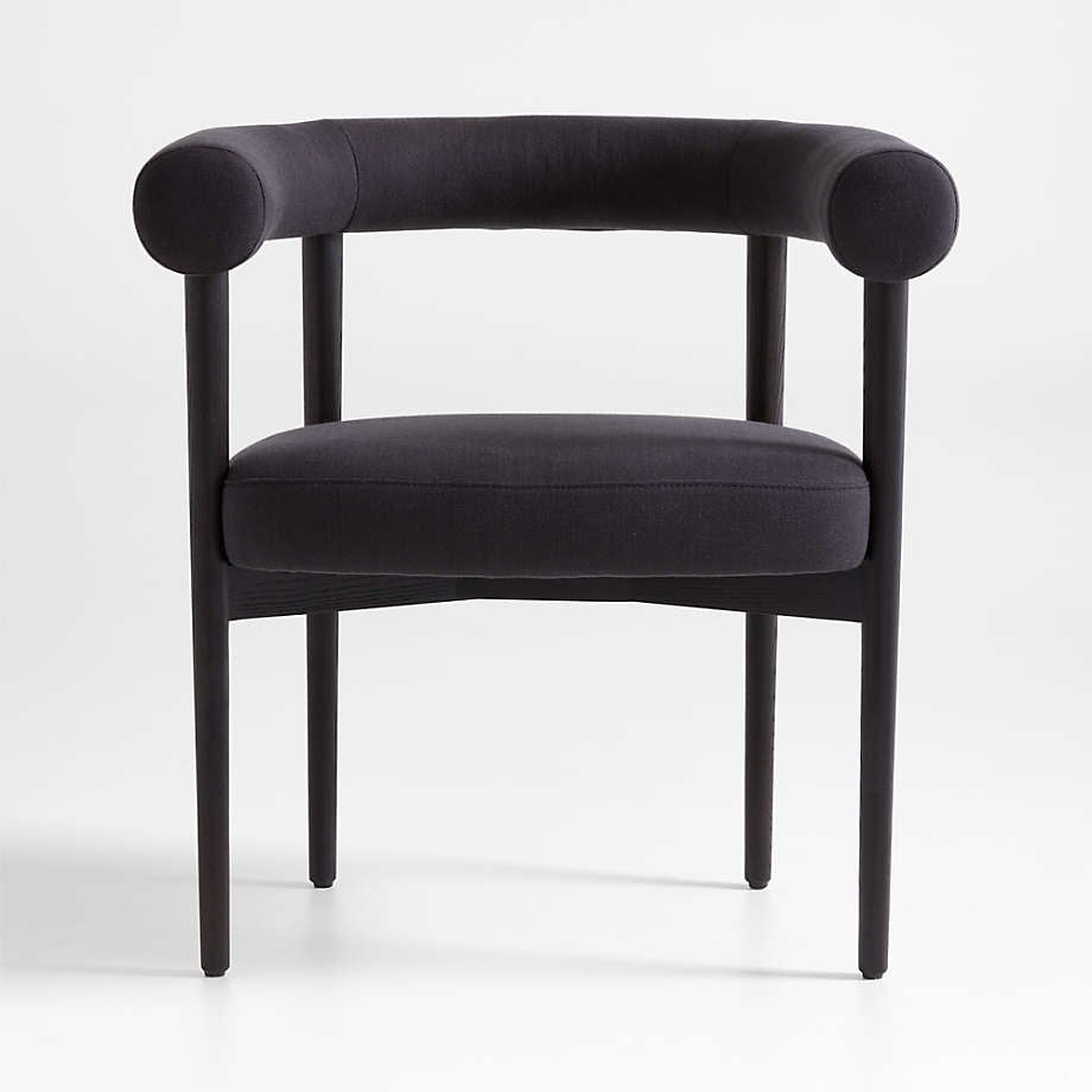 Mazz Charcoal Curved Dining Chair by Leanne Ford - Crate and Barrel