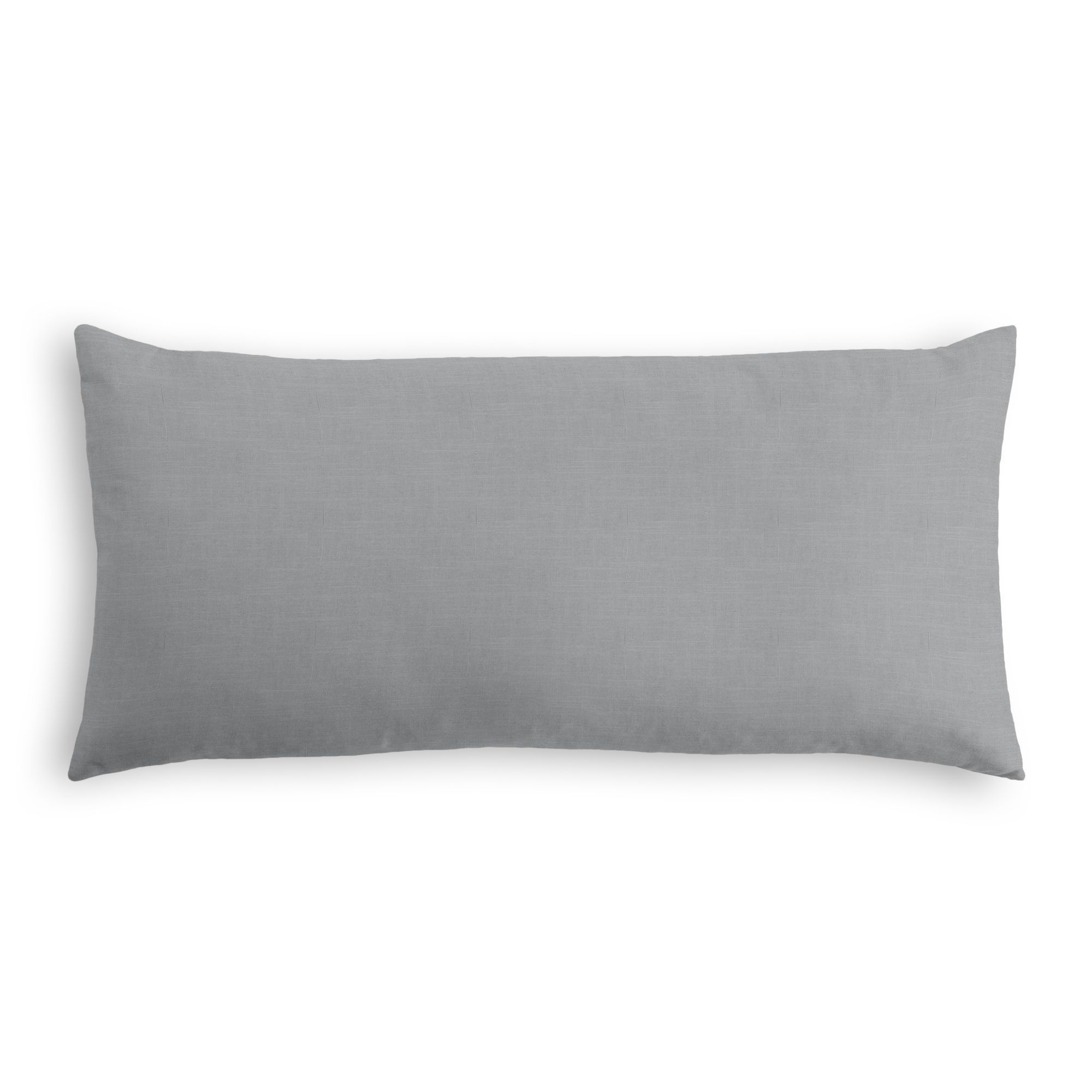 Classic Linen Lumbar Pillow, Cement, 18" x 12" - Havenly Essentials
