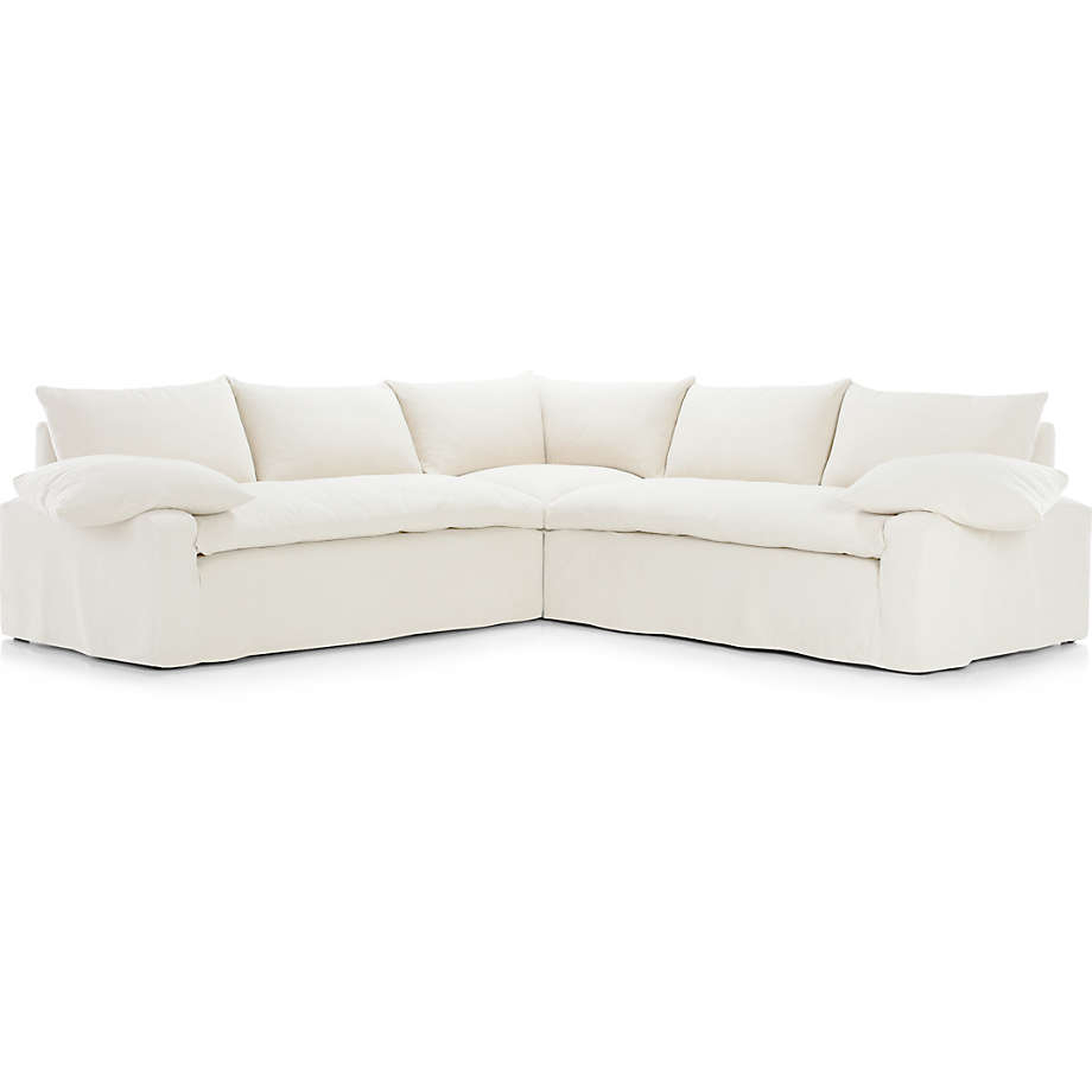 Ever Slipcovered 3-Piece Sectional Sofa by Leanne Ford - Crate and Barrel