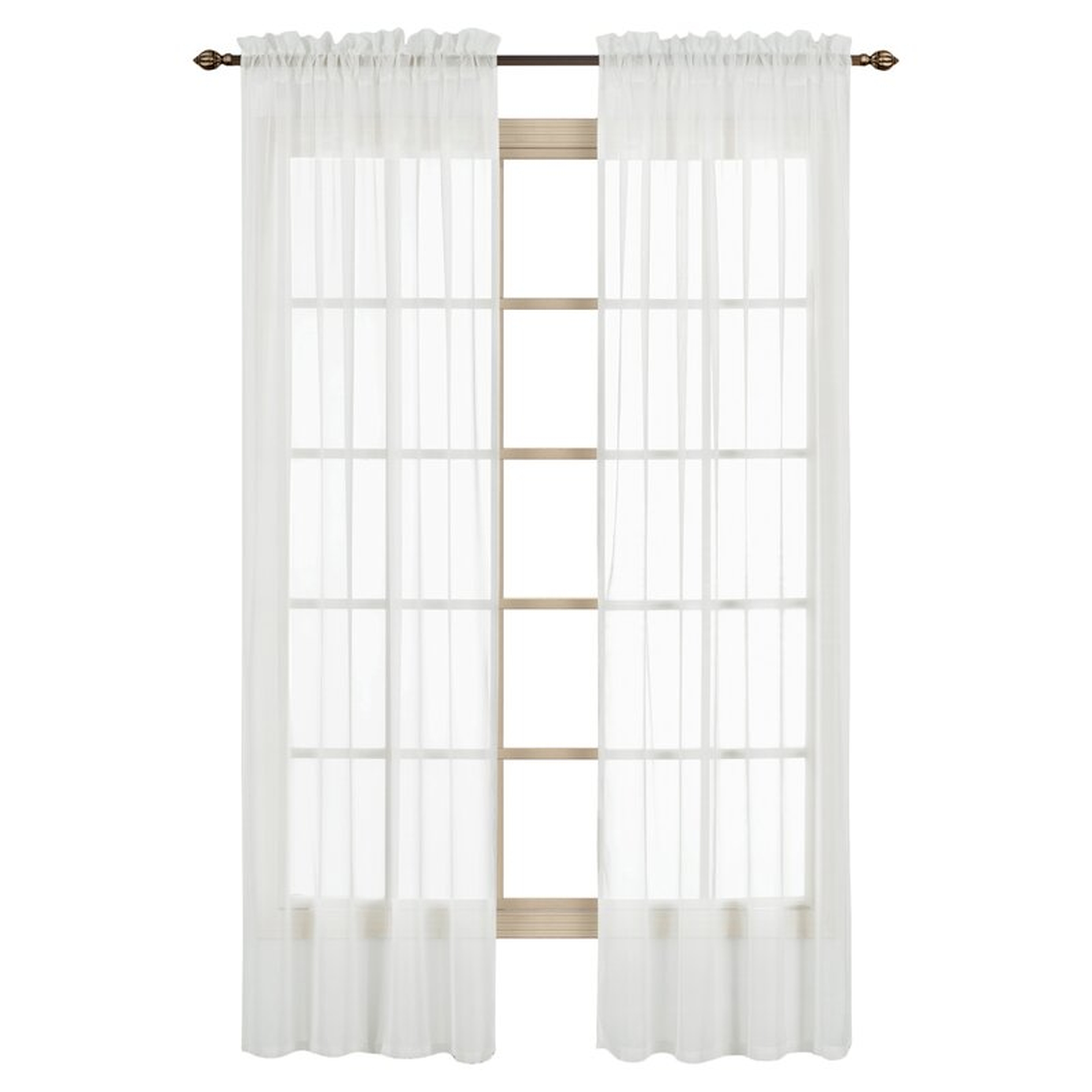 Decimus Solid Sheer Rod Pocket Curtain Panels (Set of 2) - Wayfair
