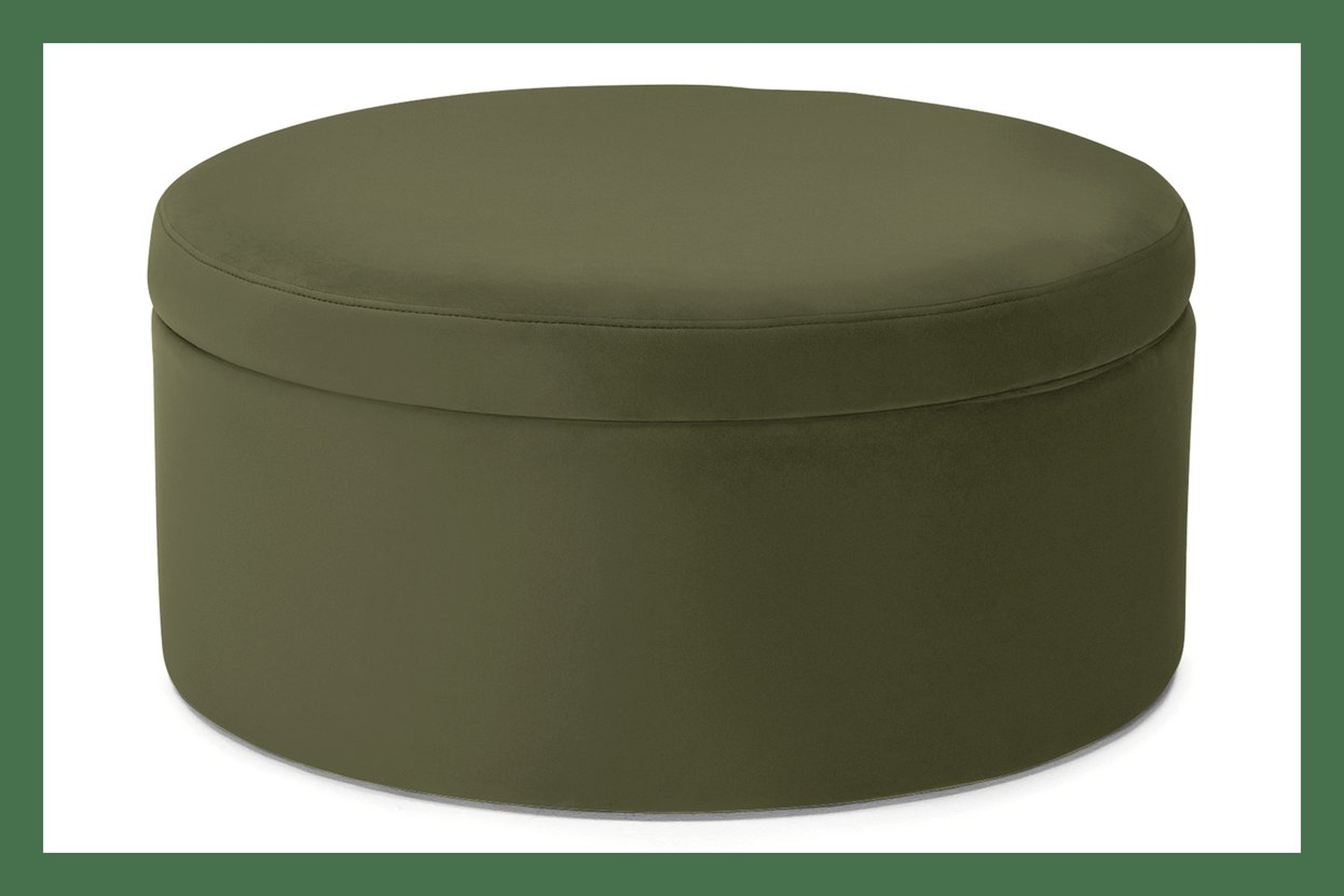 Quinn Large Storage Ottoman - Faithful Olive - Joybird