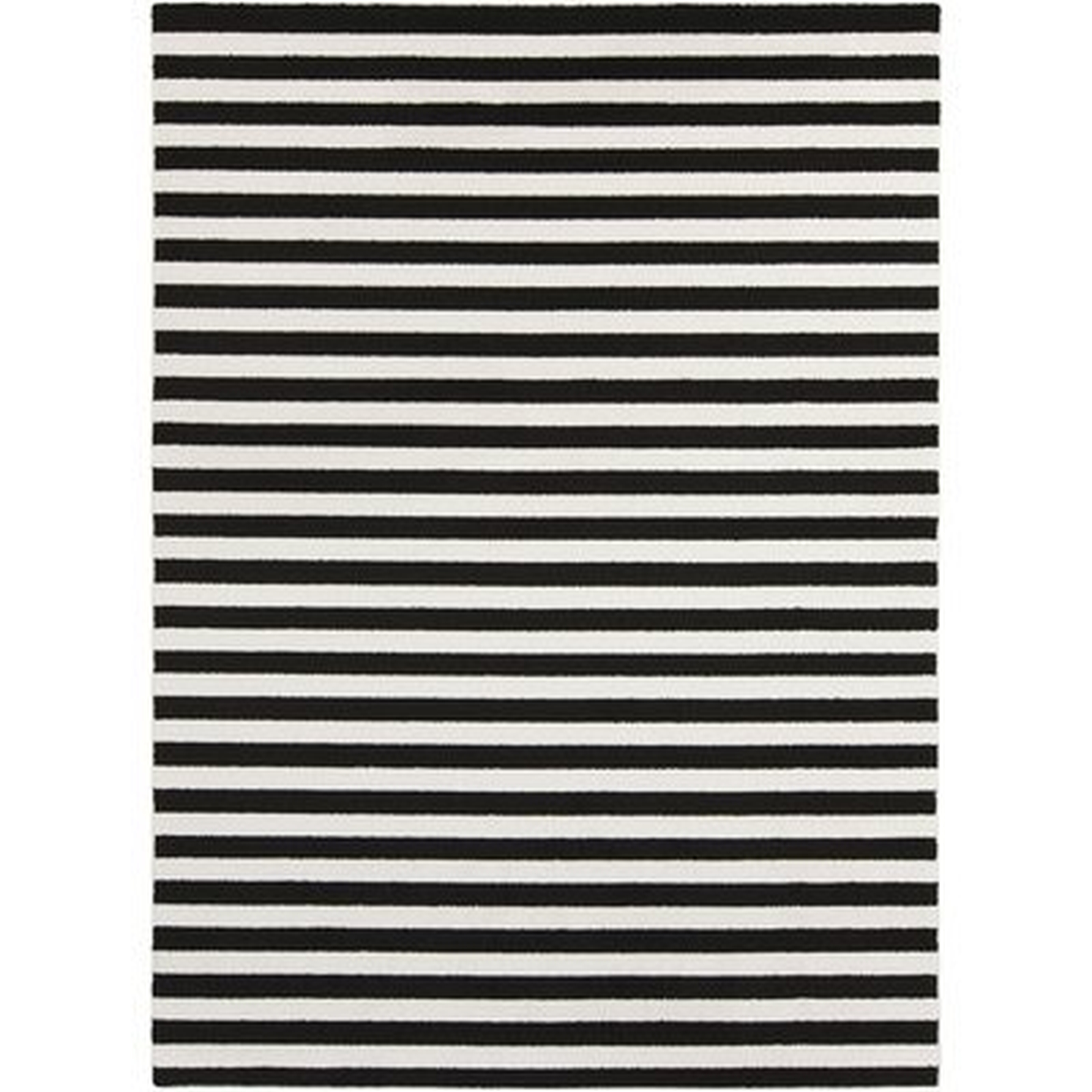 Leamon Stripe Hand-Woven Slate/Pearl Area Rug - Wayfair