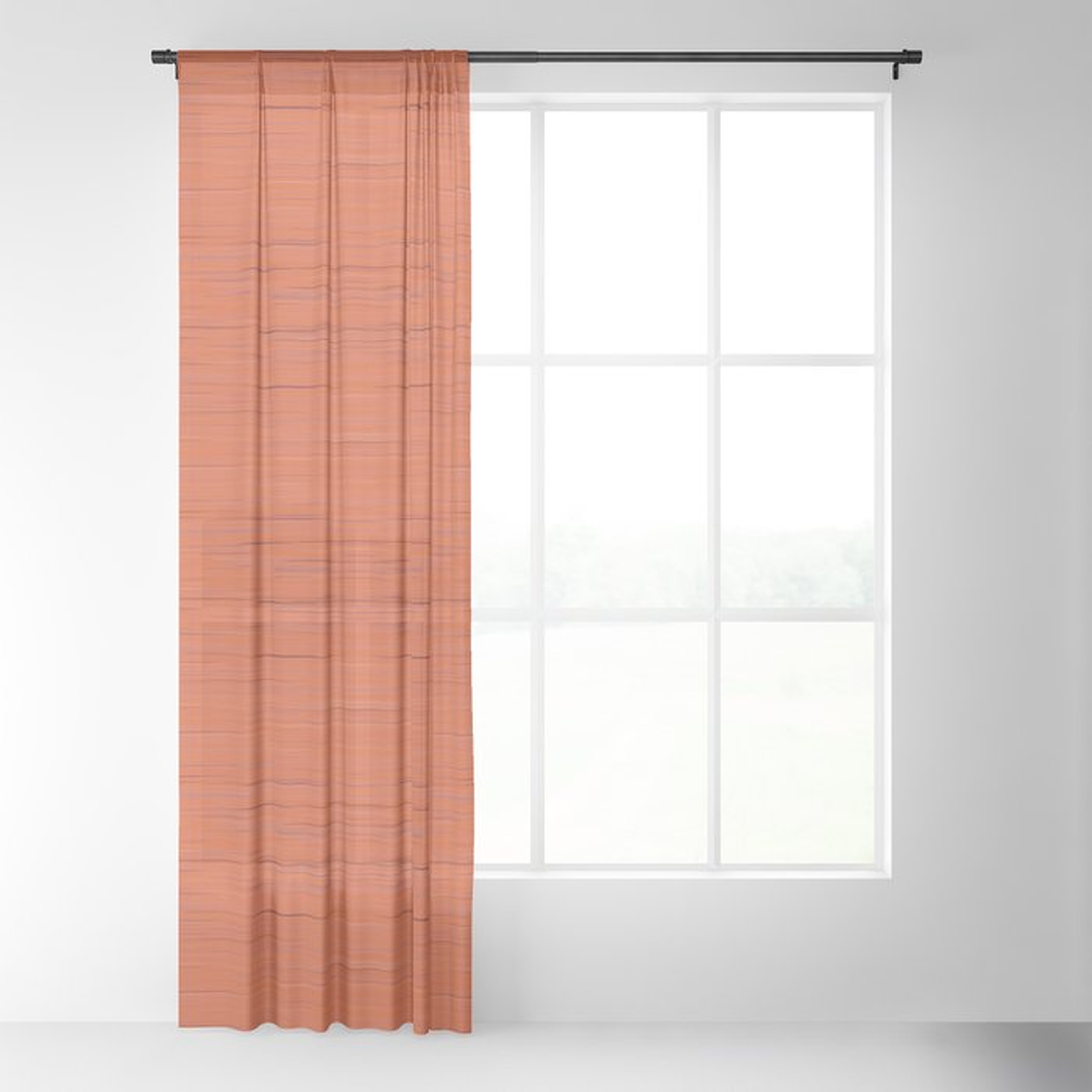 Meteor Stripes - Rust Orange Sheer Curtain - Society6
