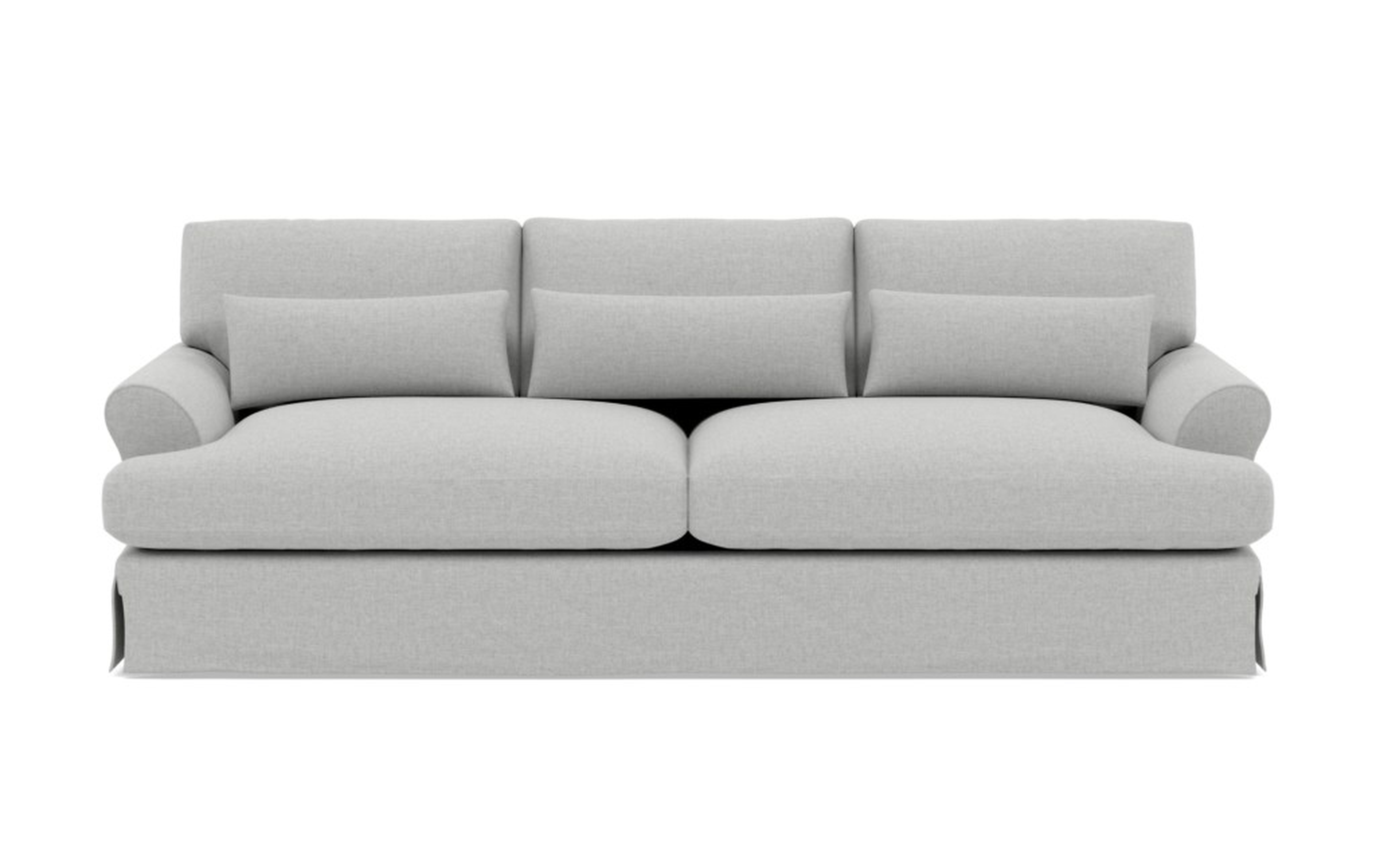 MAXWELL SLIPCOVERED Slipcovered Sofa, Oiled Walnut with Brass Cap Stiletto Leg - Interior Define