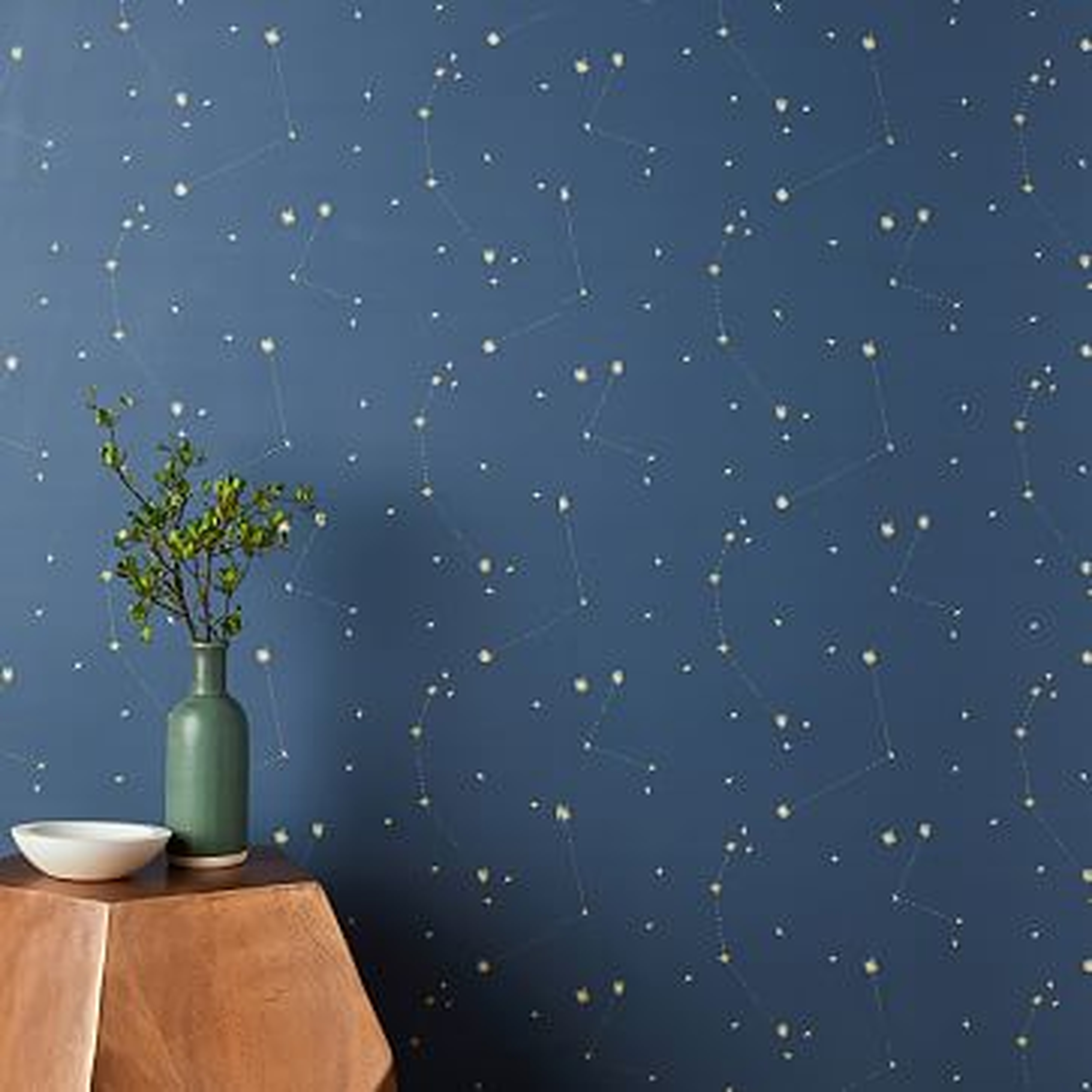 Chasing Paper Constellation Map Wallpaper, Navy - West Elm