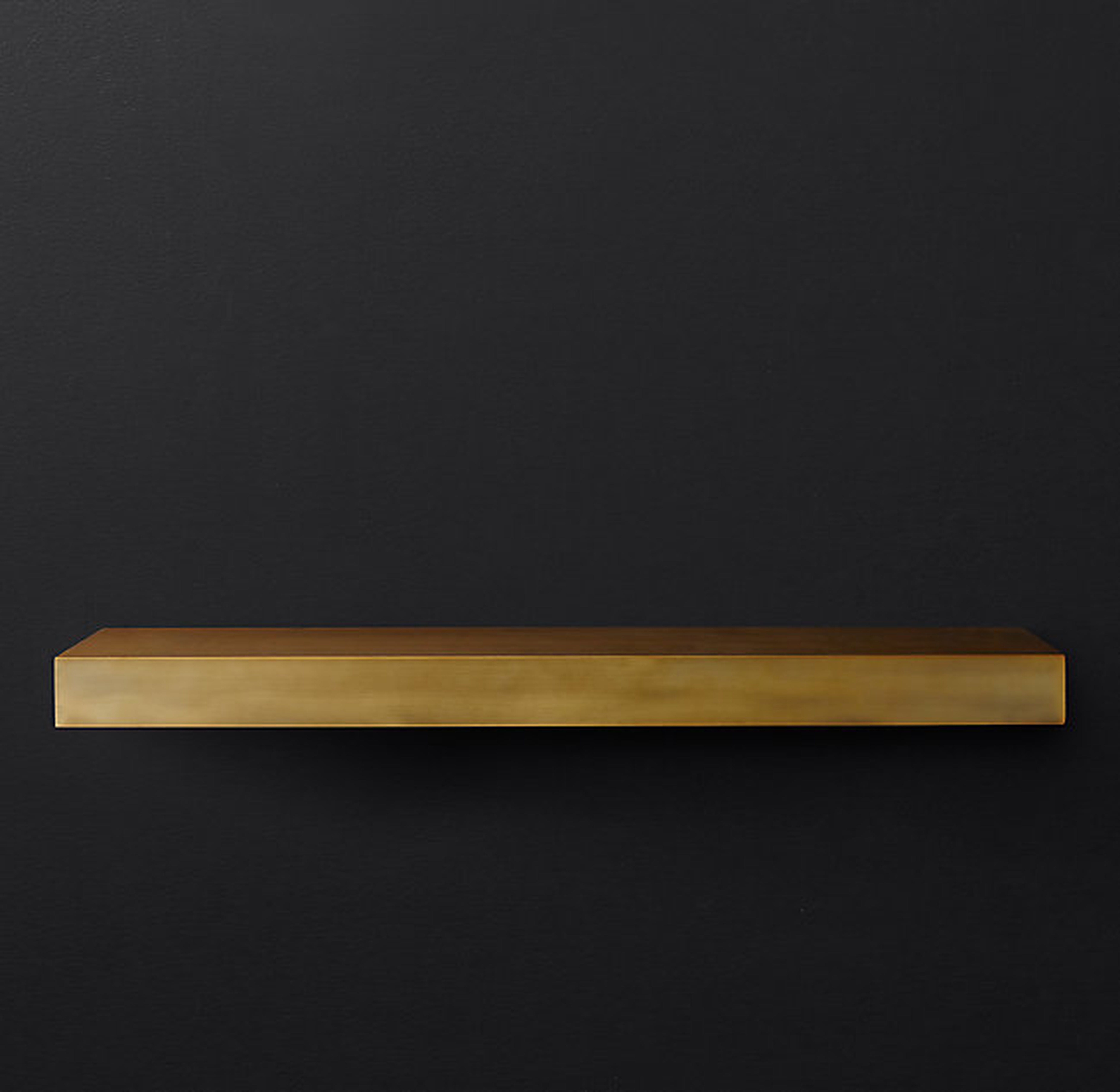 Floating Metal Shelf - Brass - 36" - RH