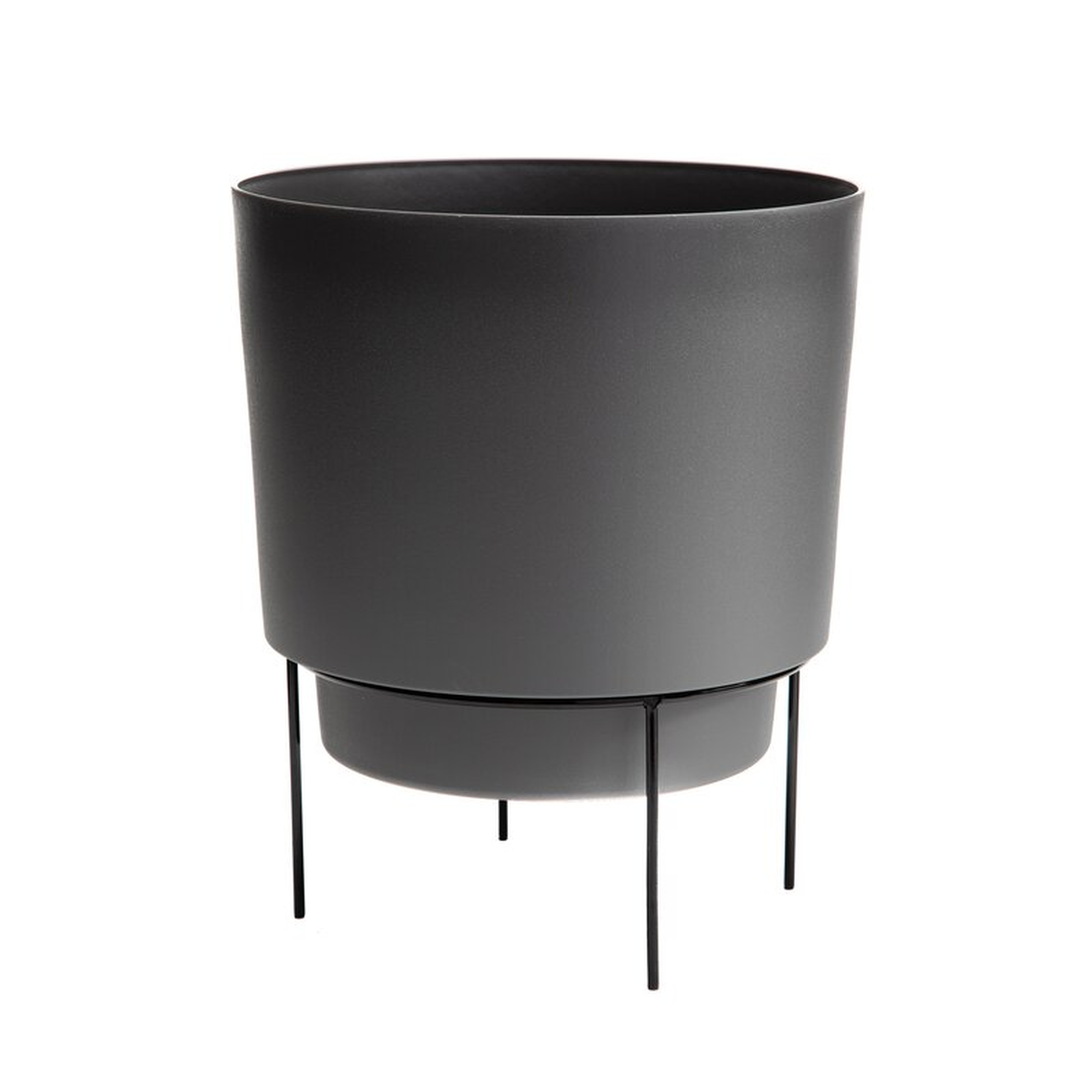 Hopson Resin Pot Planter / Charcoal Gray/Black / 16.5" H - Wayfair