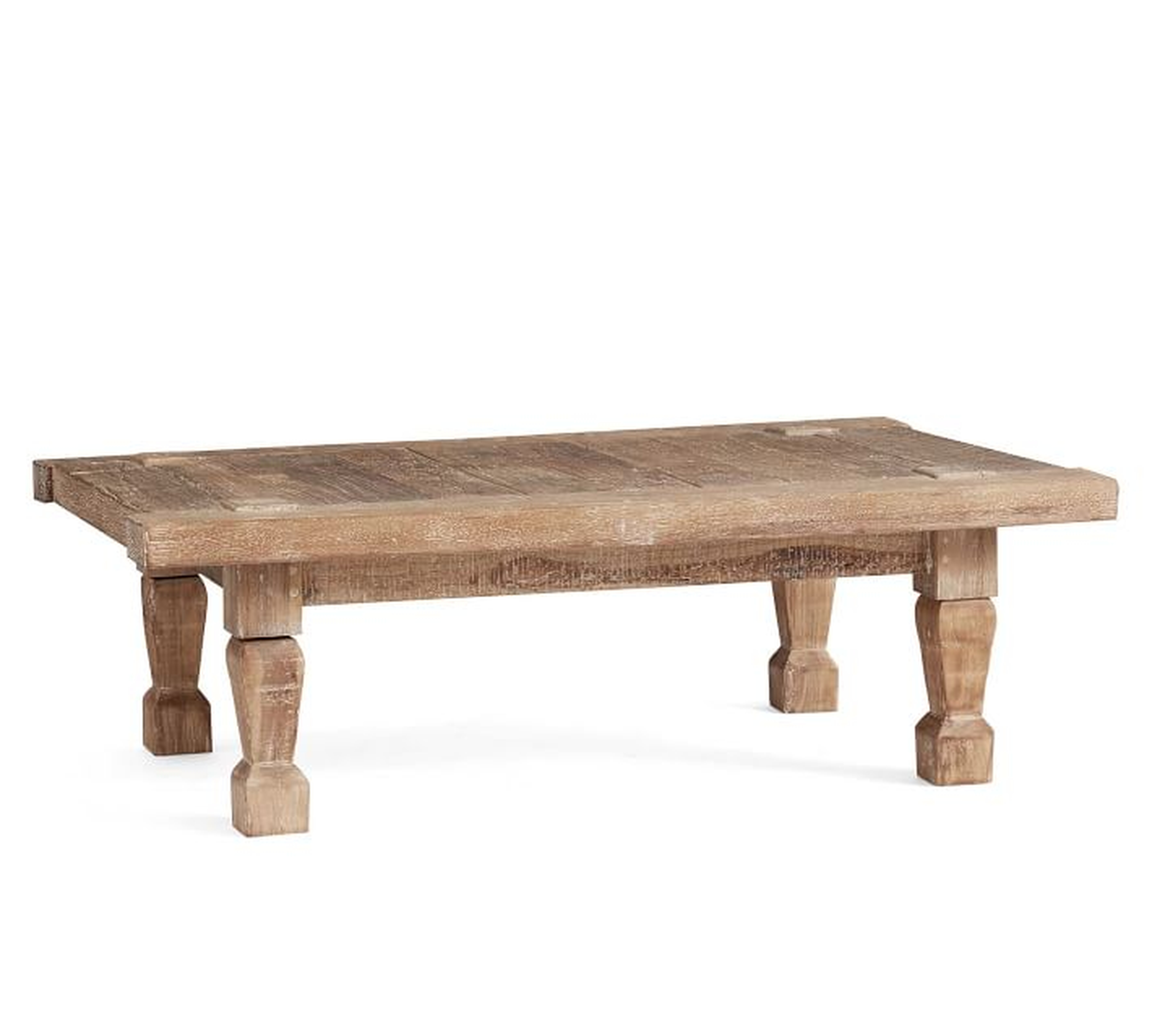 Takhat Reclaimed Wood Rectangular Coffee Table, Weathered Brown - Pottery Barn