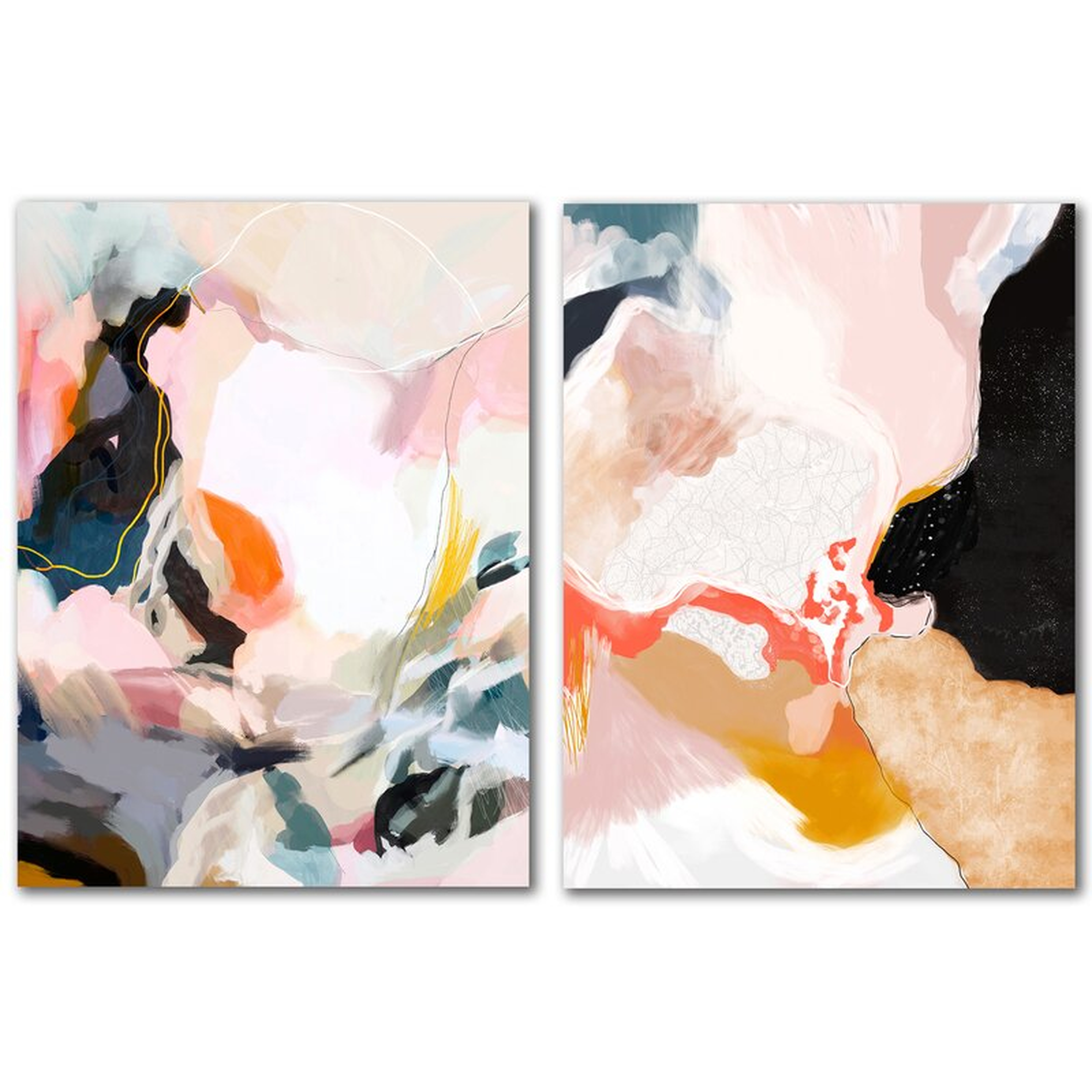 Apricot Dawn by Louise Robinson - 2 Piece Print Set on Canvas - Wayfair
