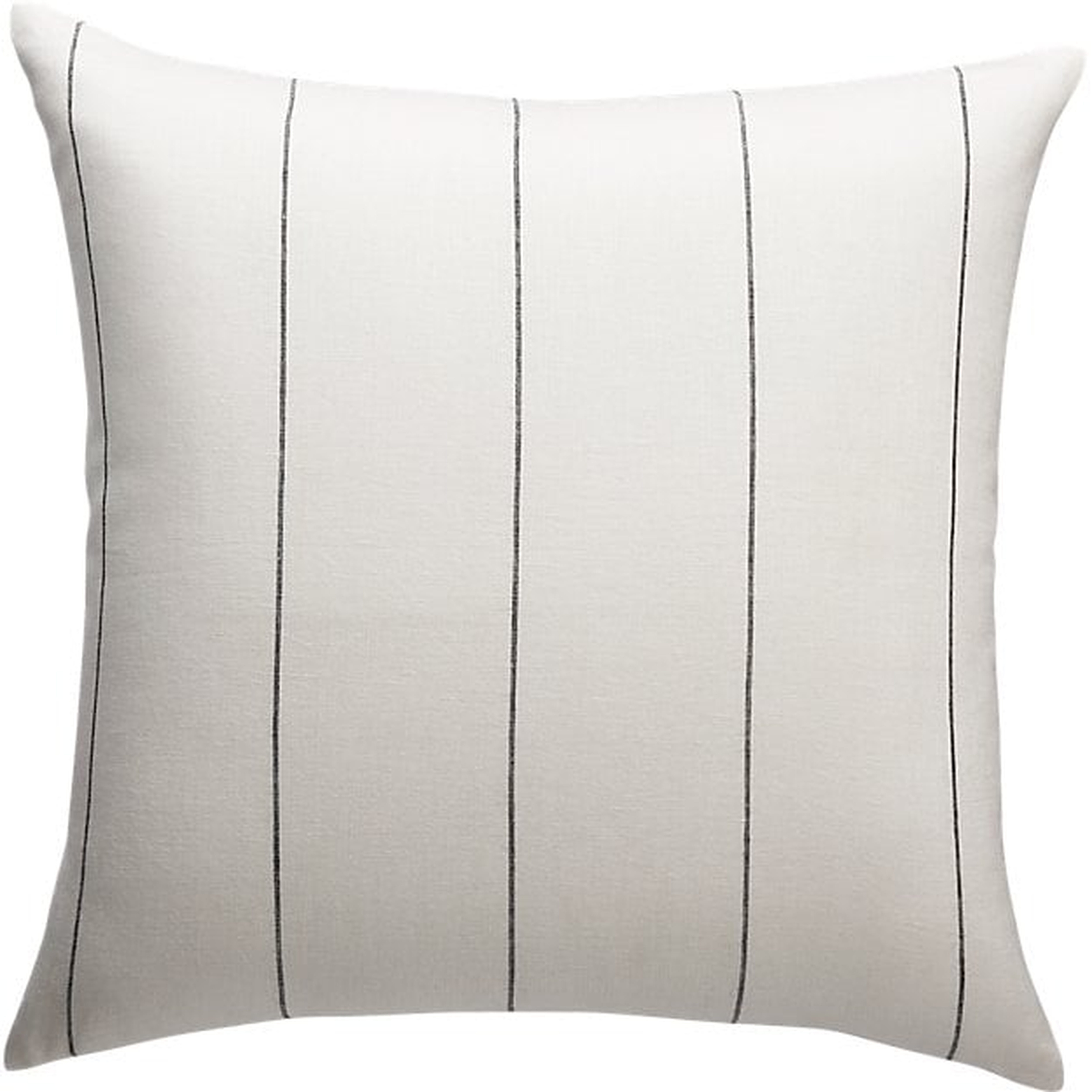 Pinstripe Linen Pillow, Down-Alternative Insert, White, 20" x 20" - CB2