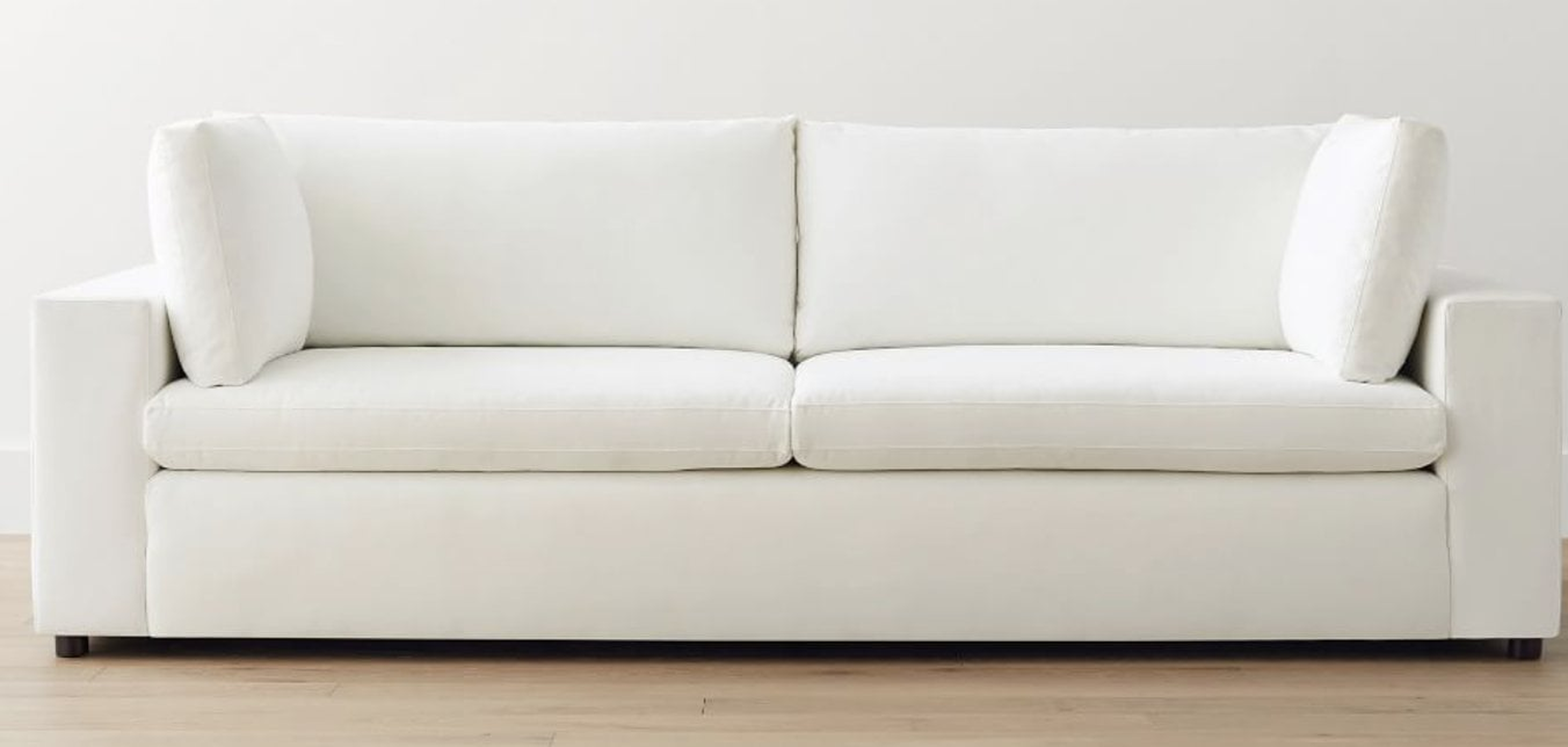 Dream Square Arm Upholstered Grand Sofa 102.5", Memory Foam Cushions, Performance Twill Warm White - Pottery Barn