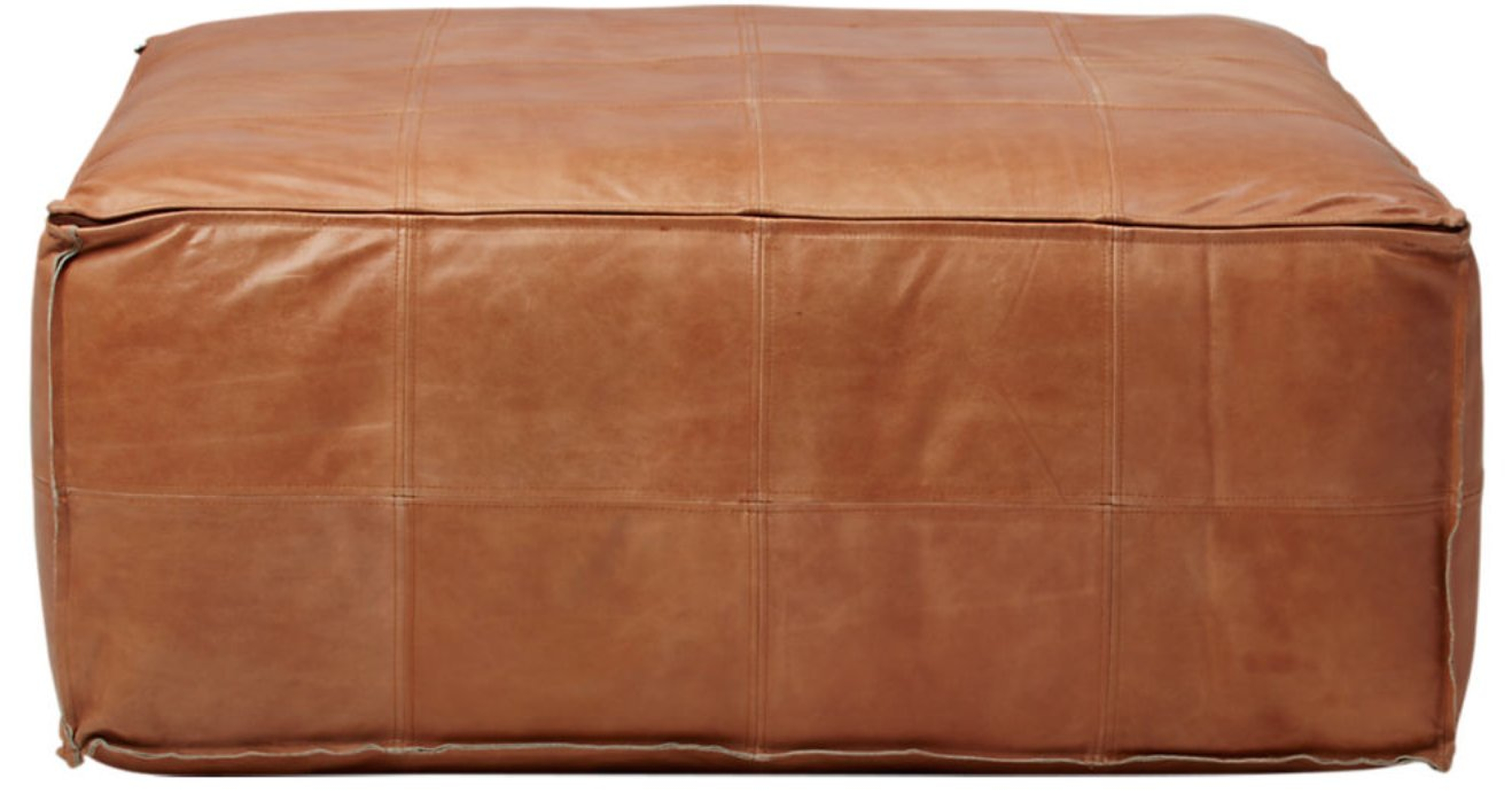 leather ottoman-pouf - 36X36 - CB2