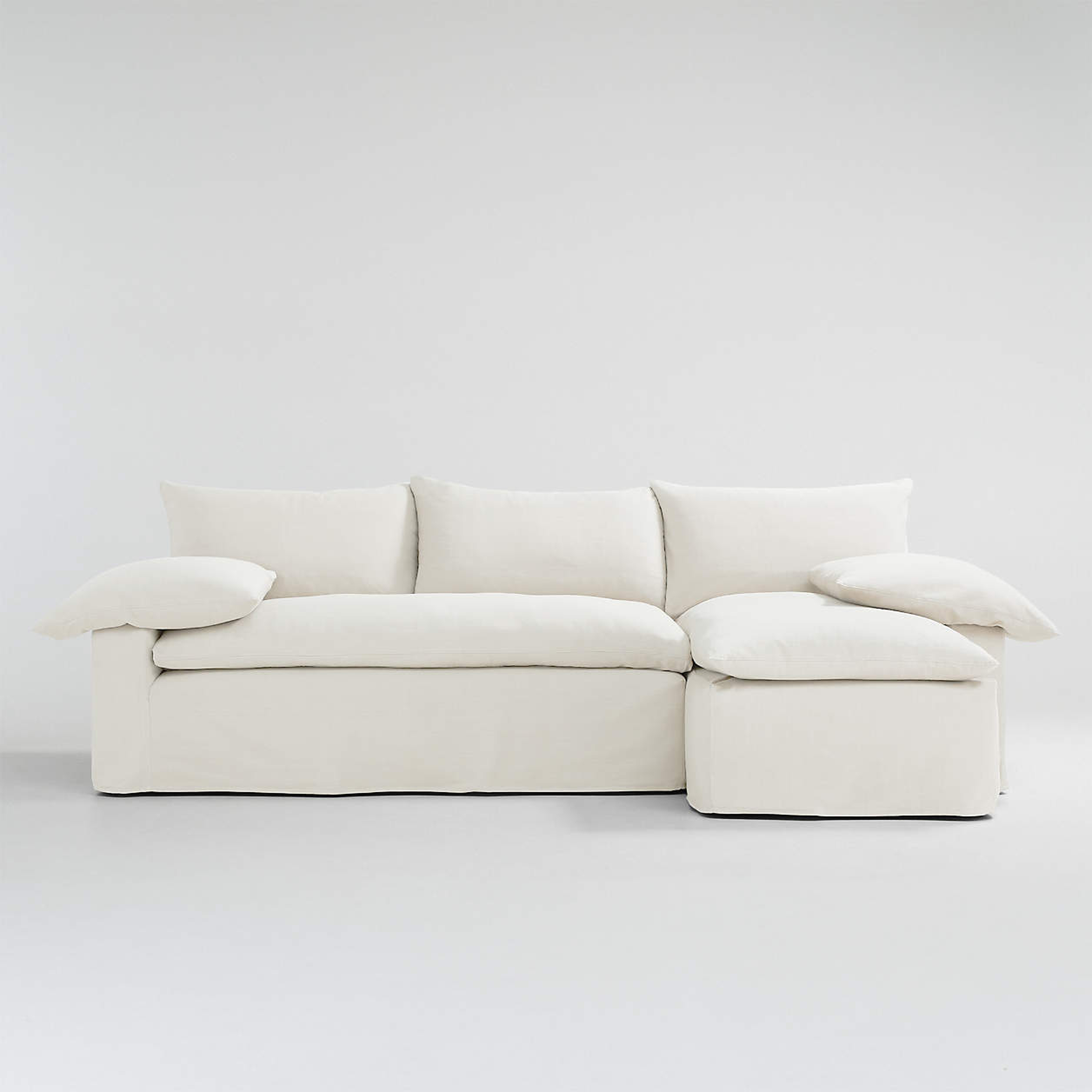 Ever Slipcovered 2-Piece Sectional / Right arm sofa - Left arm chaise - Crate and Barrel