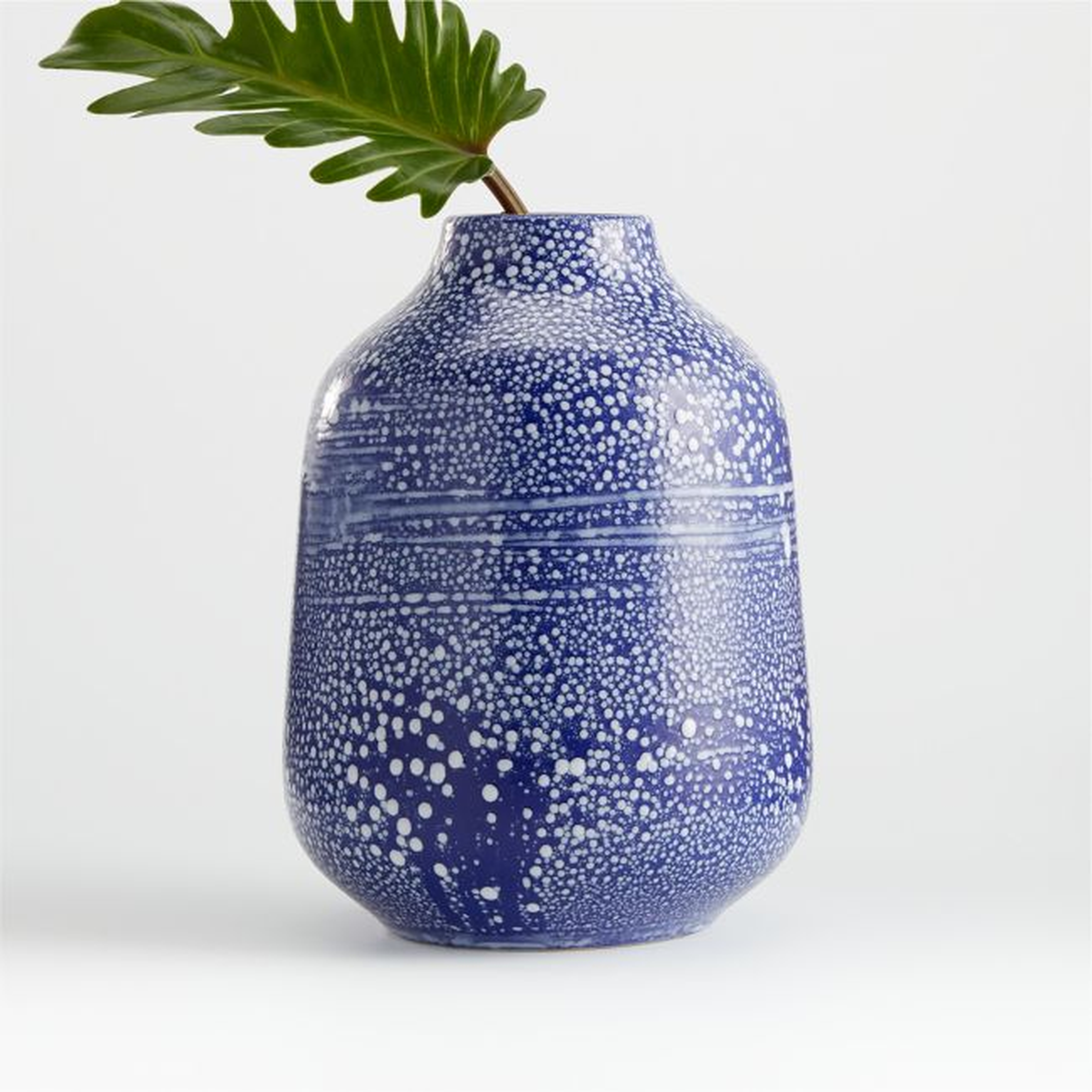Alya Blue Speckled Vase - Crate and Barrel