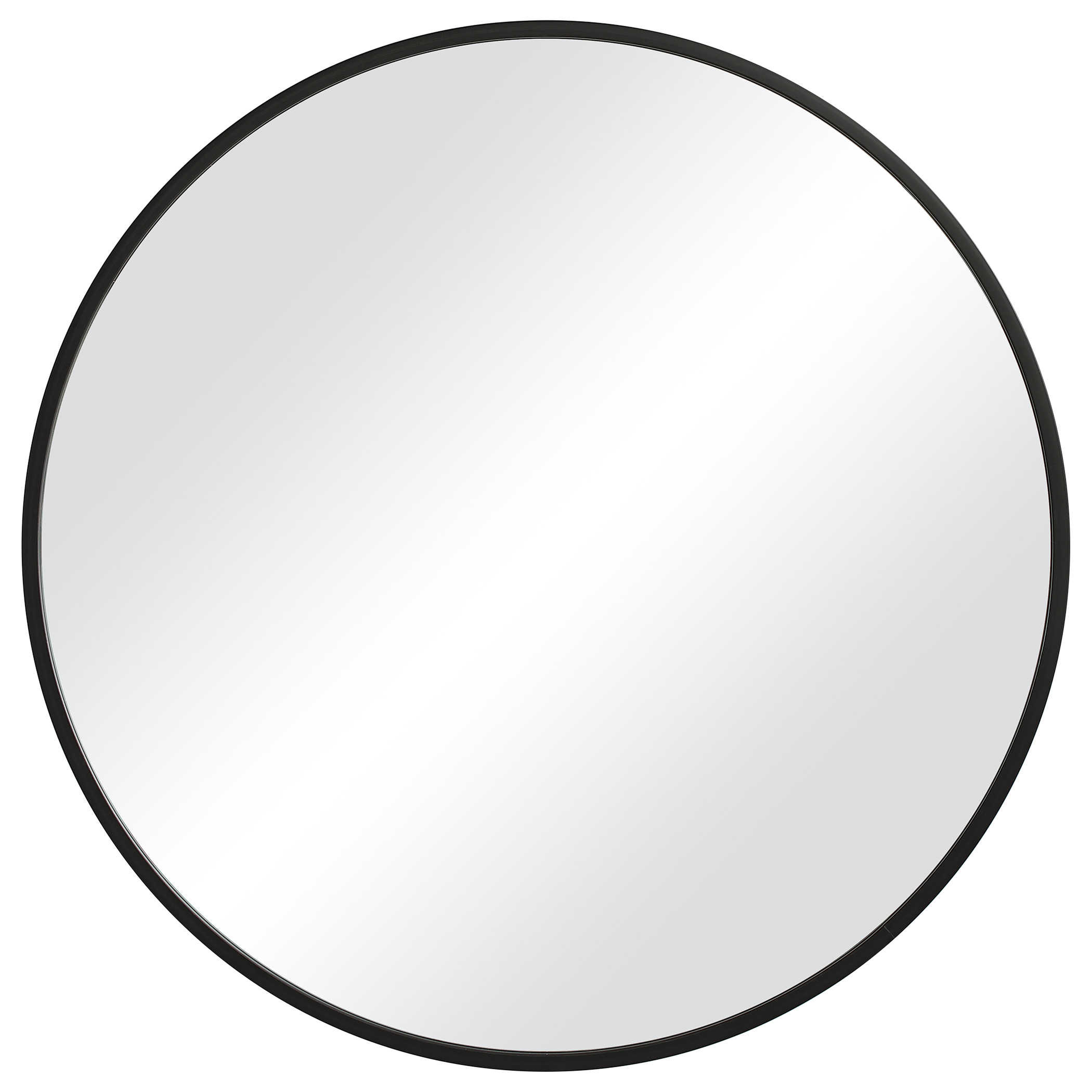 Simple 37" Round Mirror, Black Frame - Hudsonhill Foundry