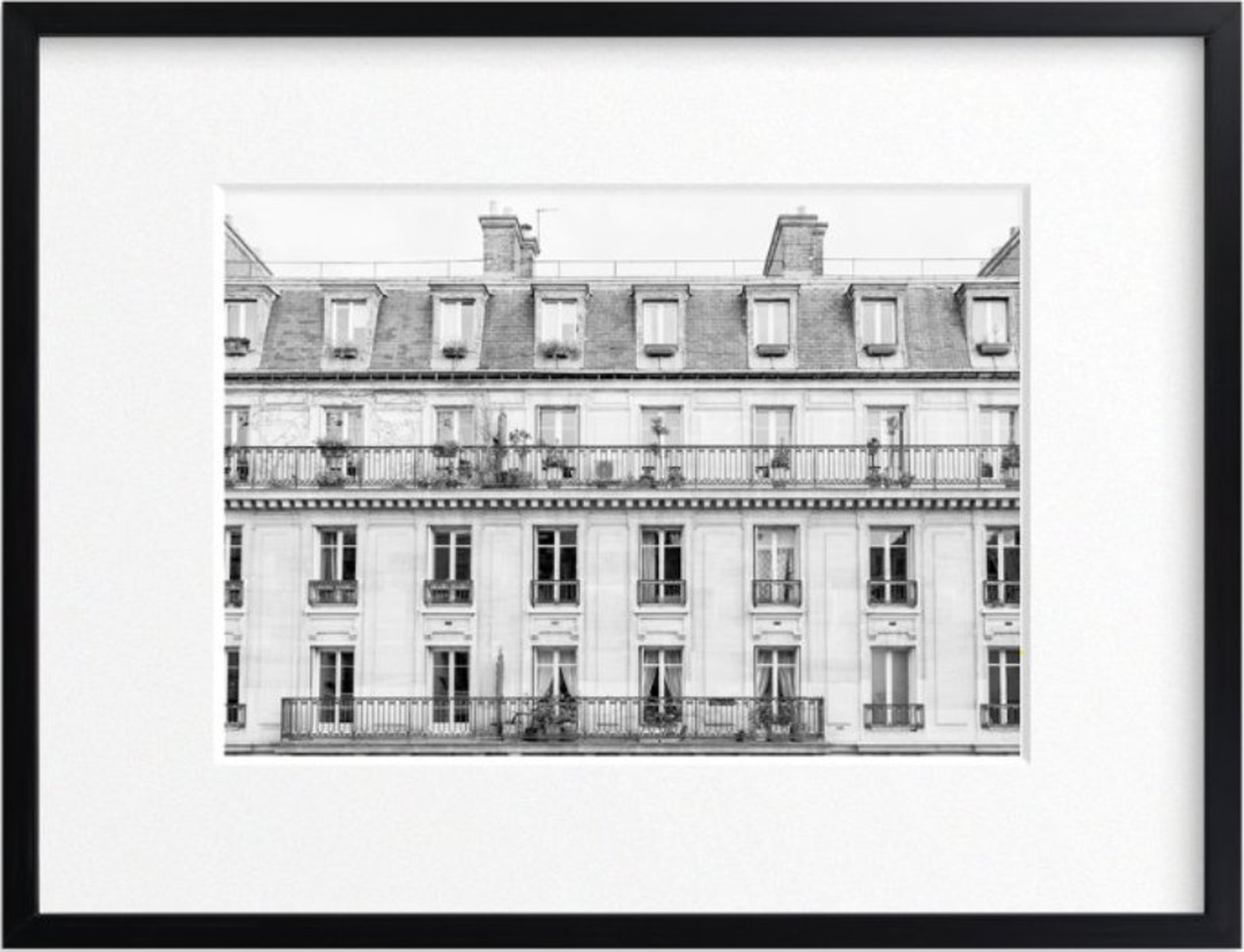 Days in Paris - 24" x 18" - classic rich black wood frame - Minted