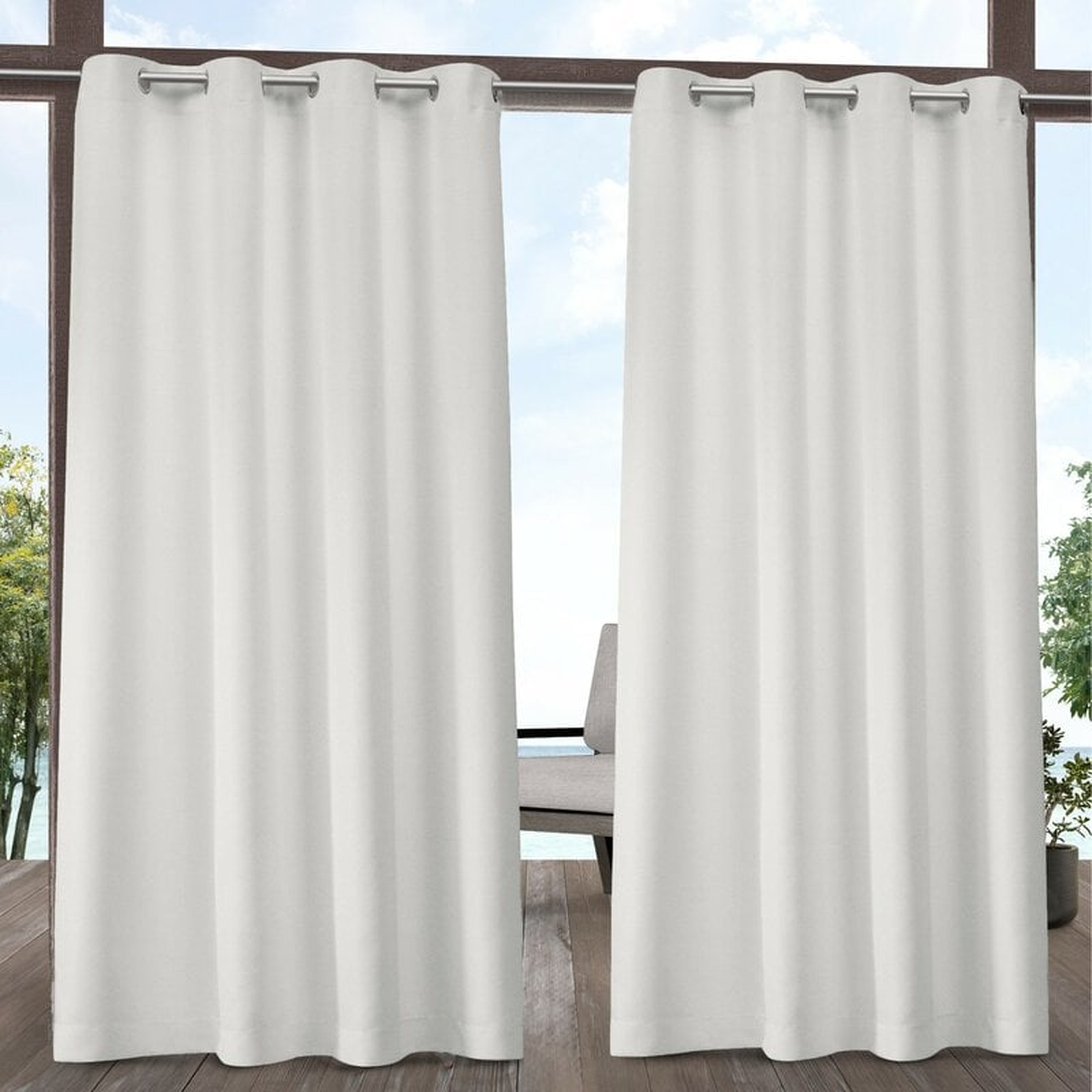 Denton Solid Room Darkening Outdoor Grommet Curtain Panels (Set of 2) - Wayfair