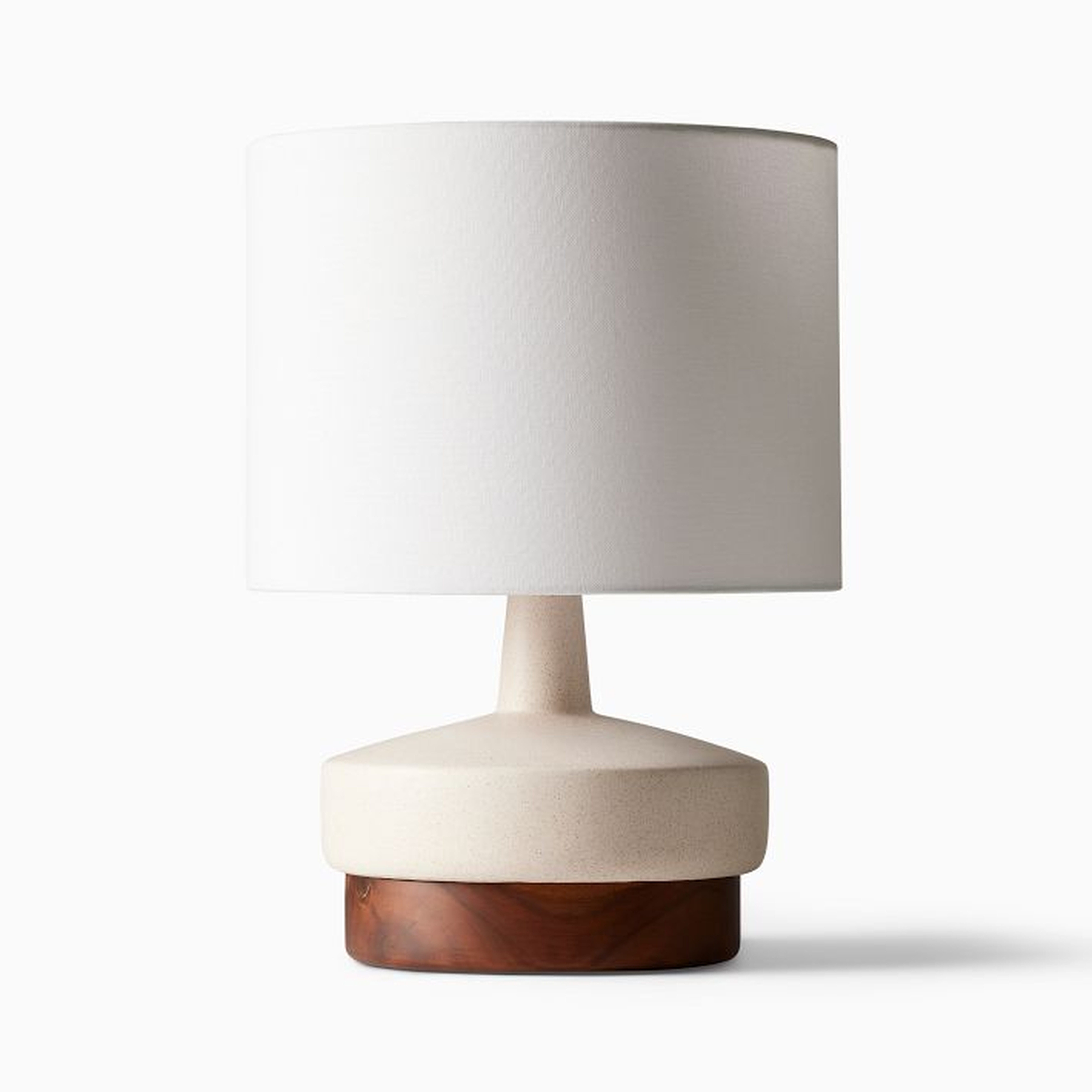 Wood and Ceramic Table Lamp White White Linen (17") - West Elm