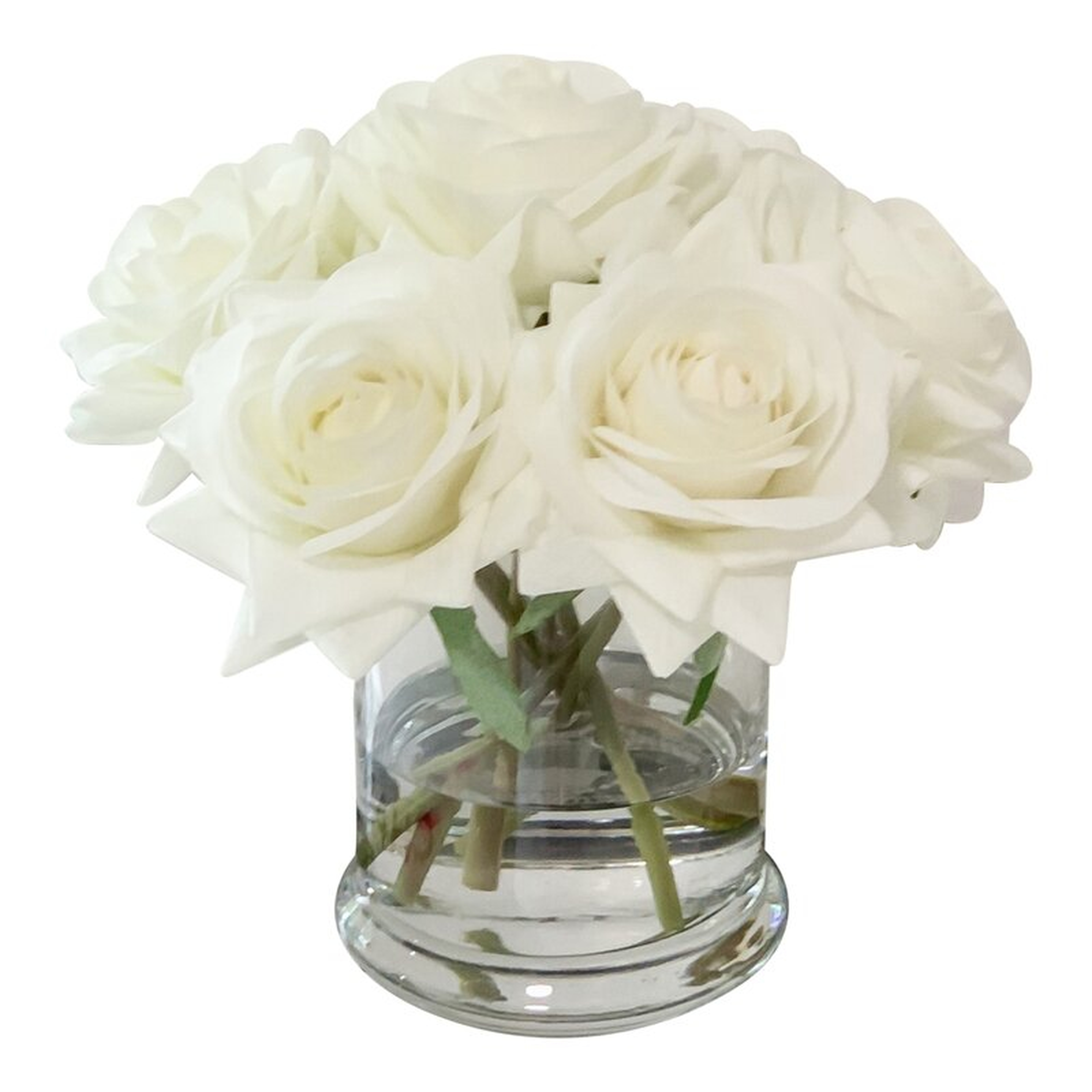 Real Touch Roses Floral Arrangements in Glass Vase - Wayfair