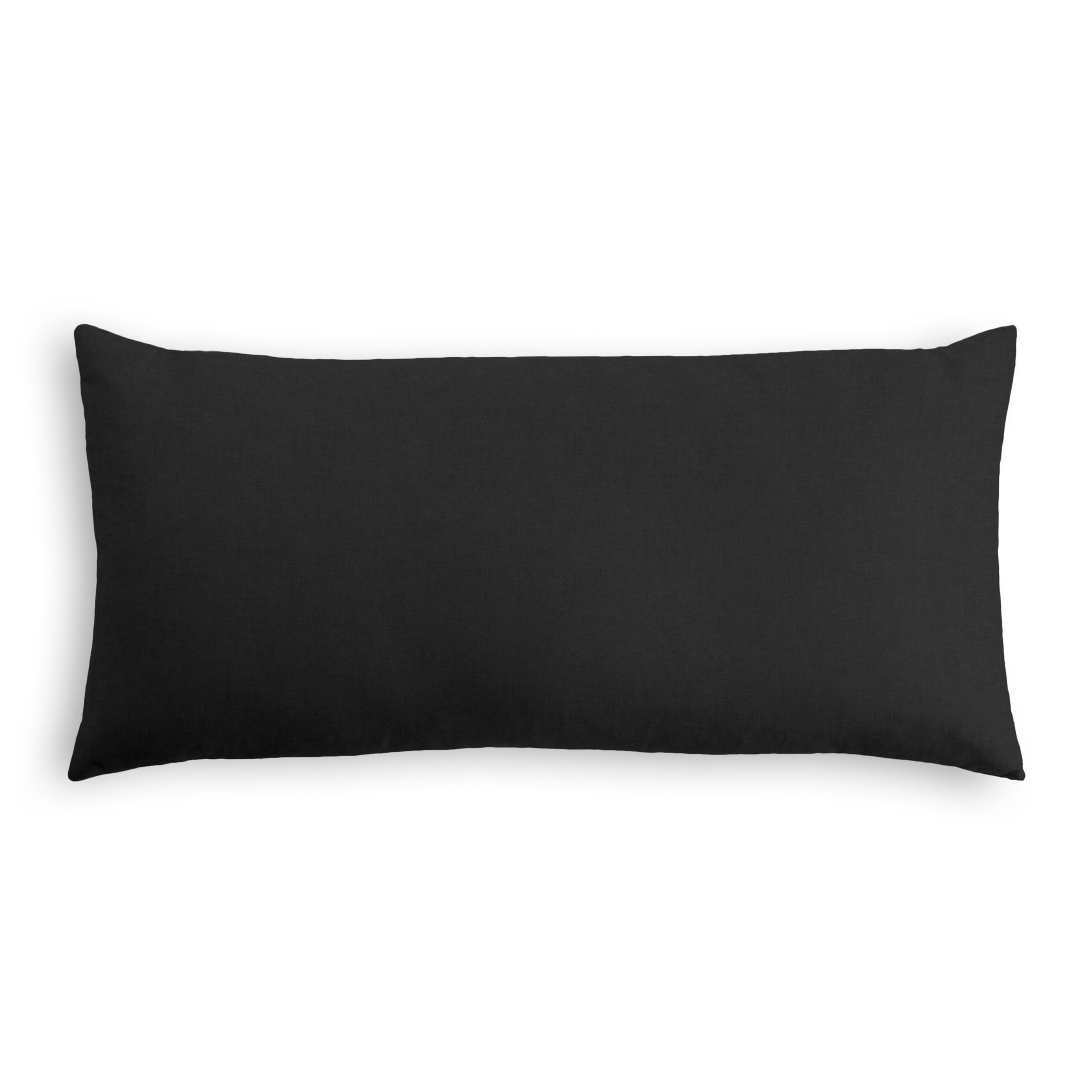 Classic Linen Lumbar Pillow, Black, 18" x 12" down insert - Havenly Essentials