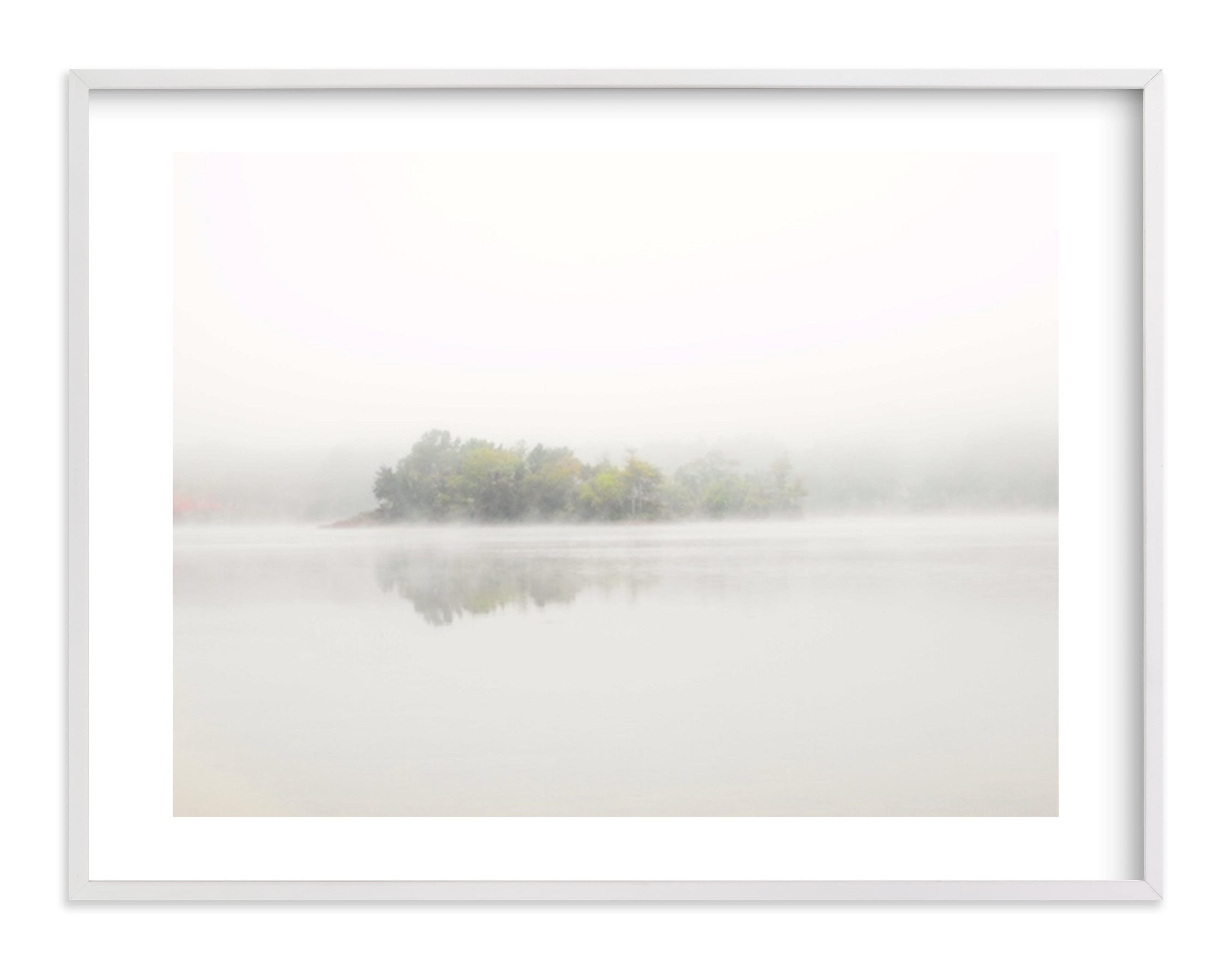 The Island- Light Gray Wood Frame-30" x 24" - Minted
