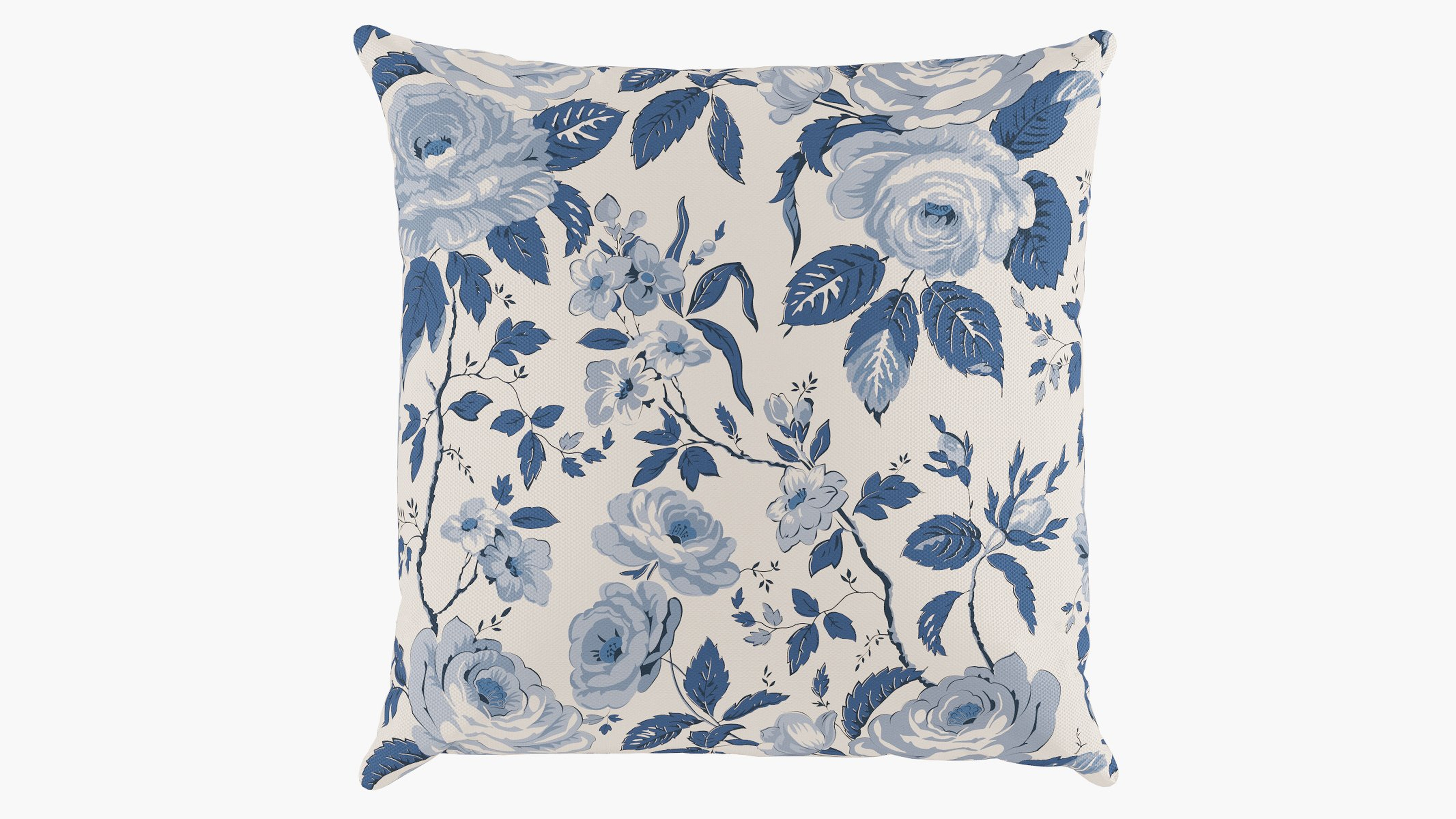 Outdoor Throw Pillow, Delft Chintz, 16" x 16" - The Inside