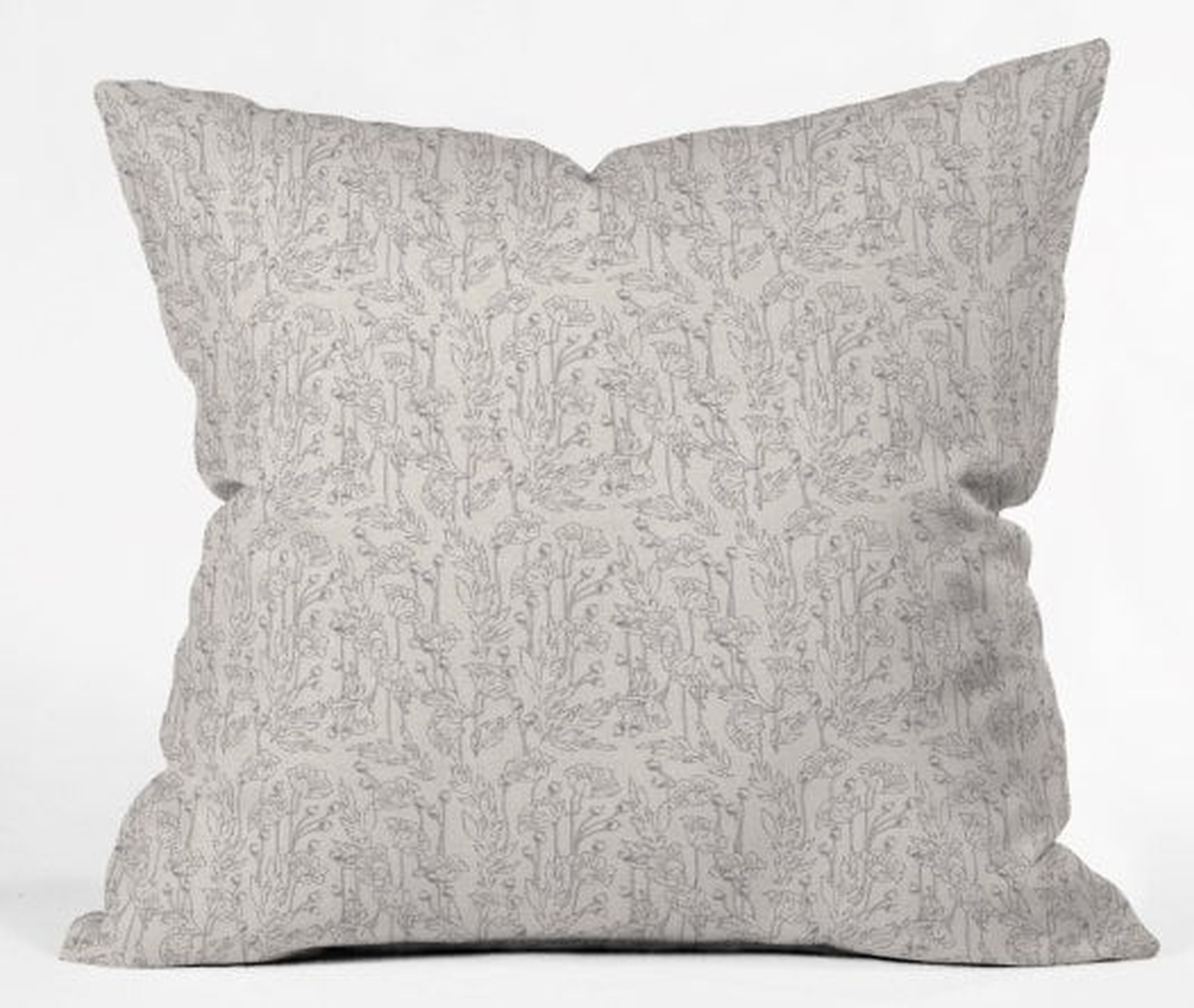 POPPY GREY Throw Pillow - 18" - with insert - indoor - Wander Print Co.
