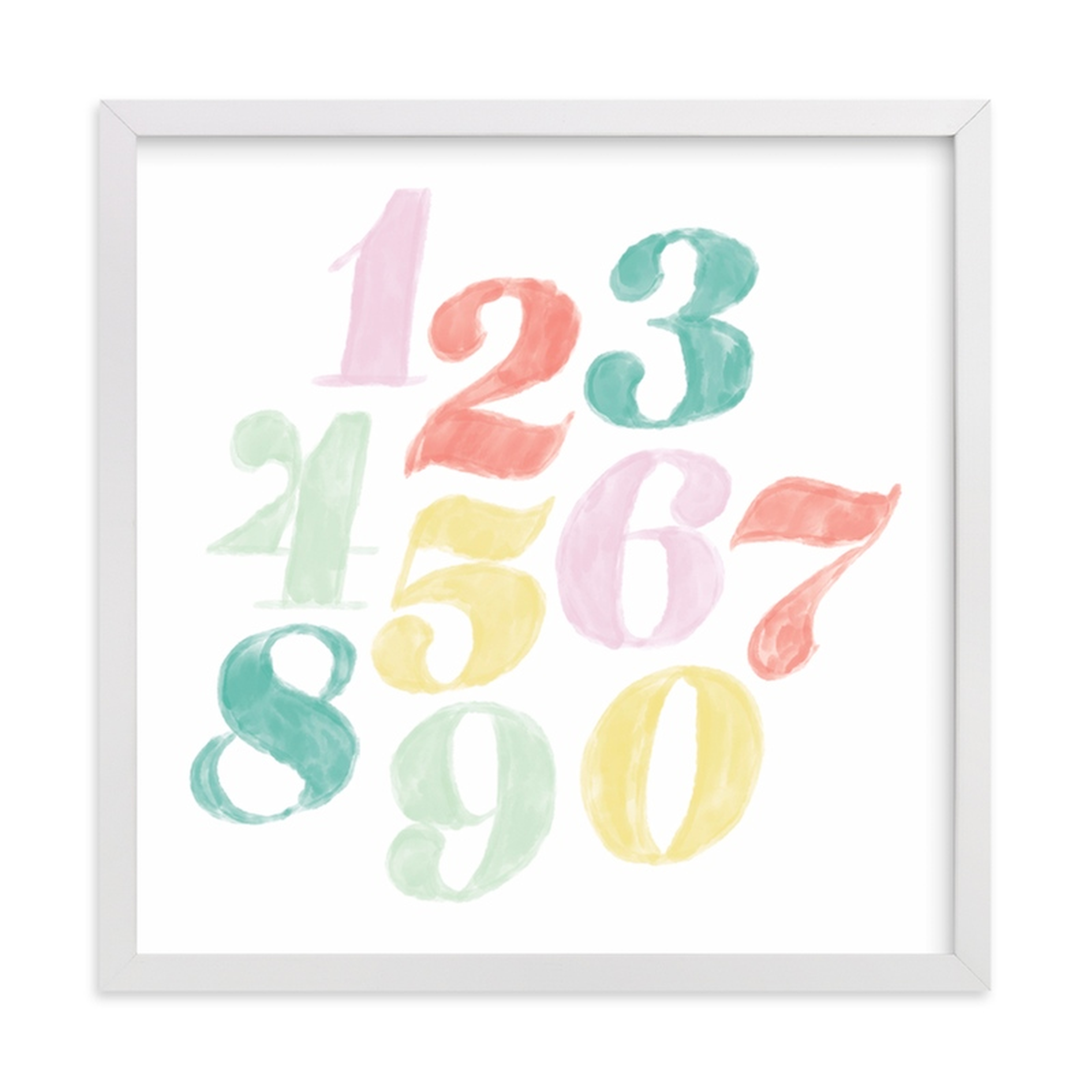 numerals - 11"x11" - classic white frame - Minted