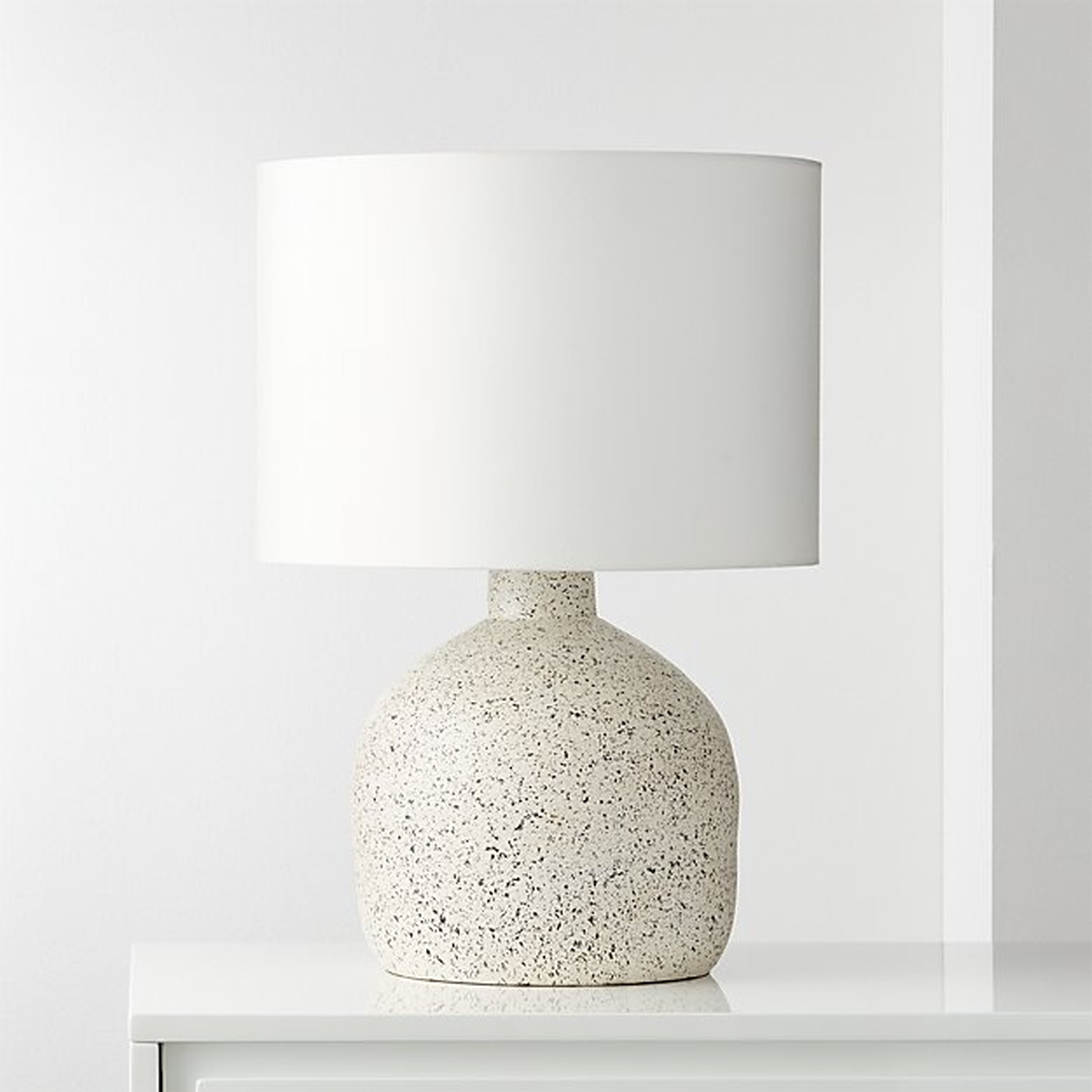 Largo Speckled White Ceramic Table Lamp - CB2