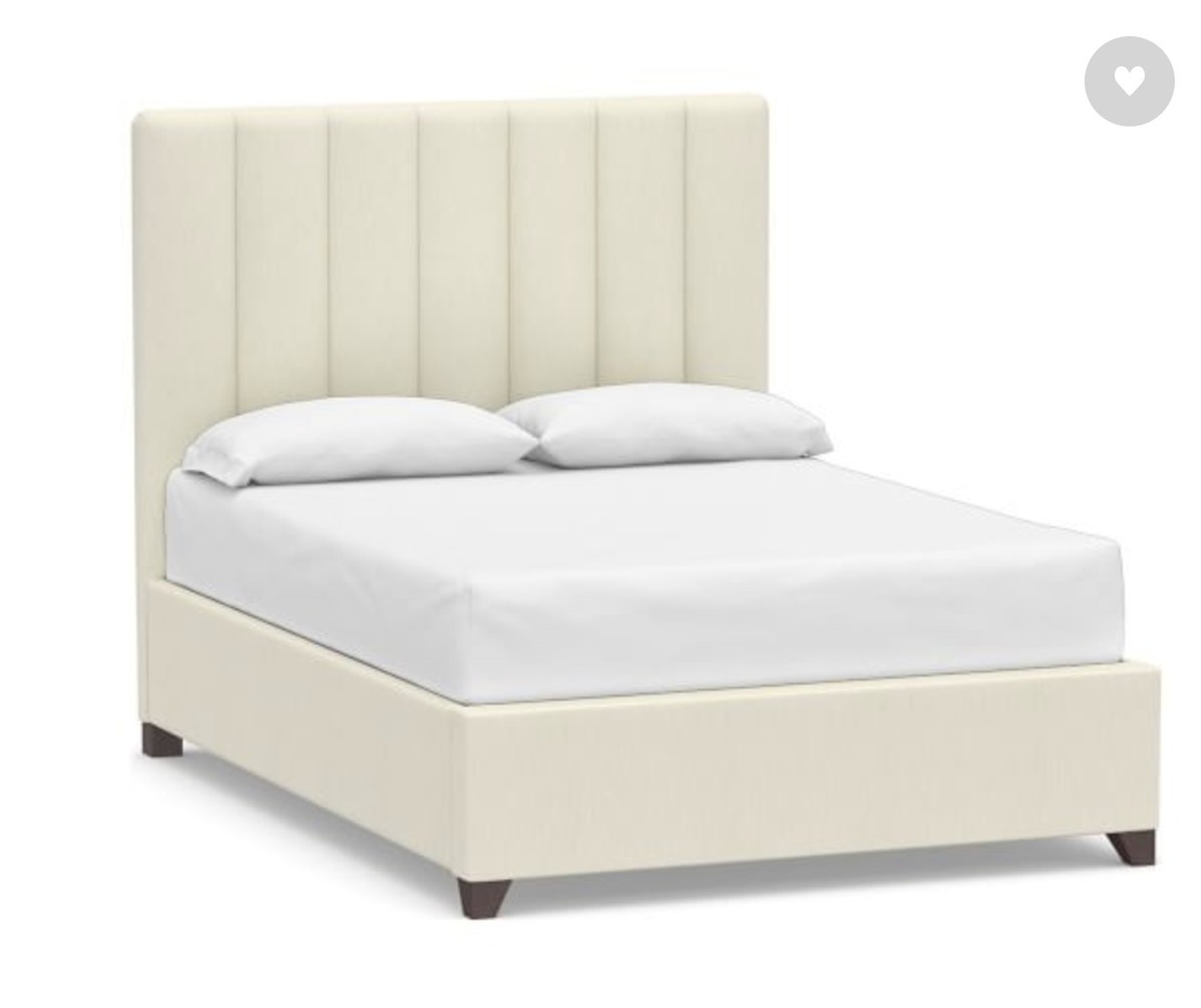 Kira Channel Tufted Upholstered Bed, California King, Premium Performance Basketweave Ivory - Pottery Barn