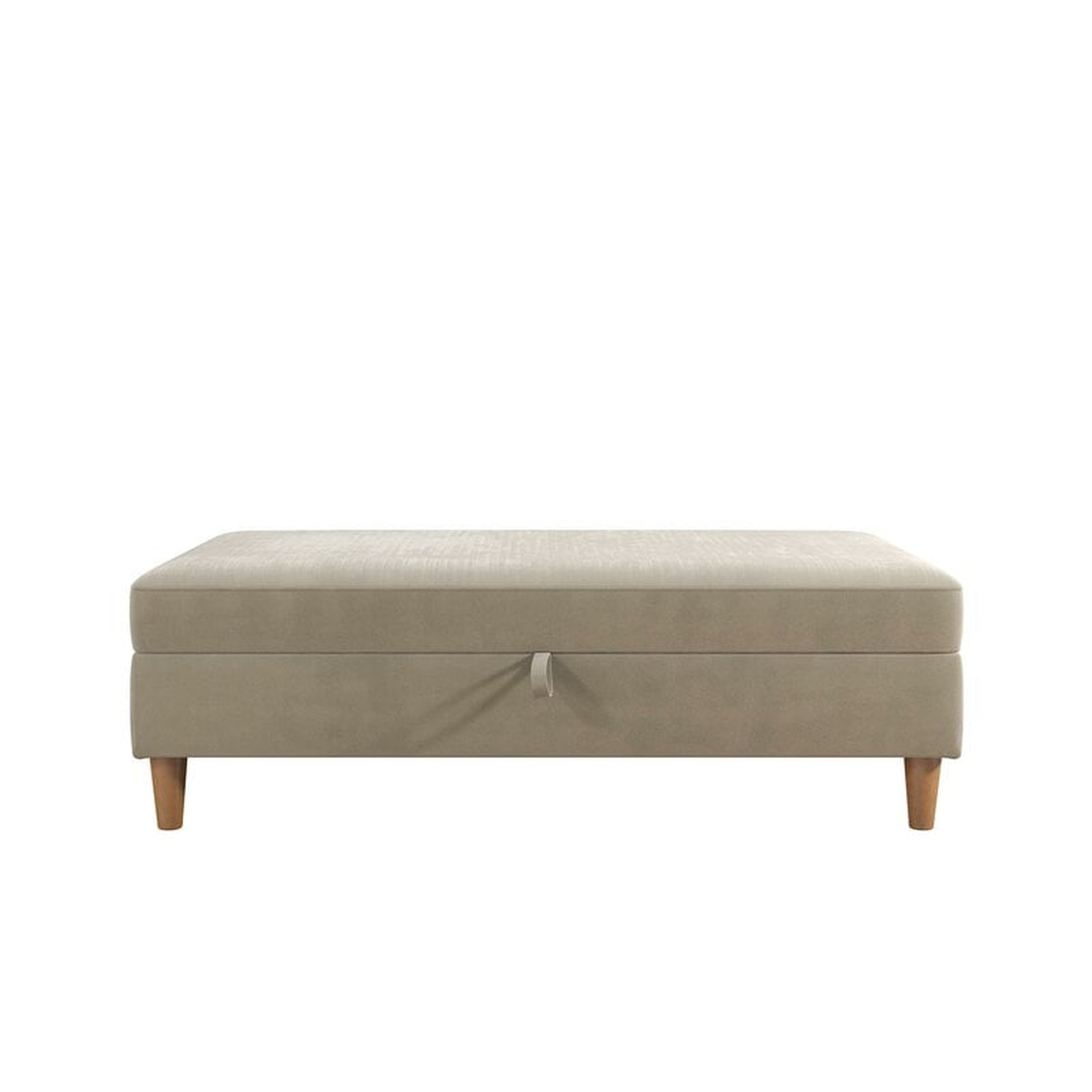 Cordell 51'' Wide Rectangle Ottoman with Storage / Tan Chenille - Wayfair
