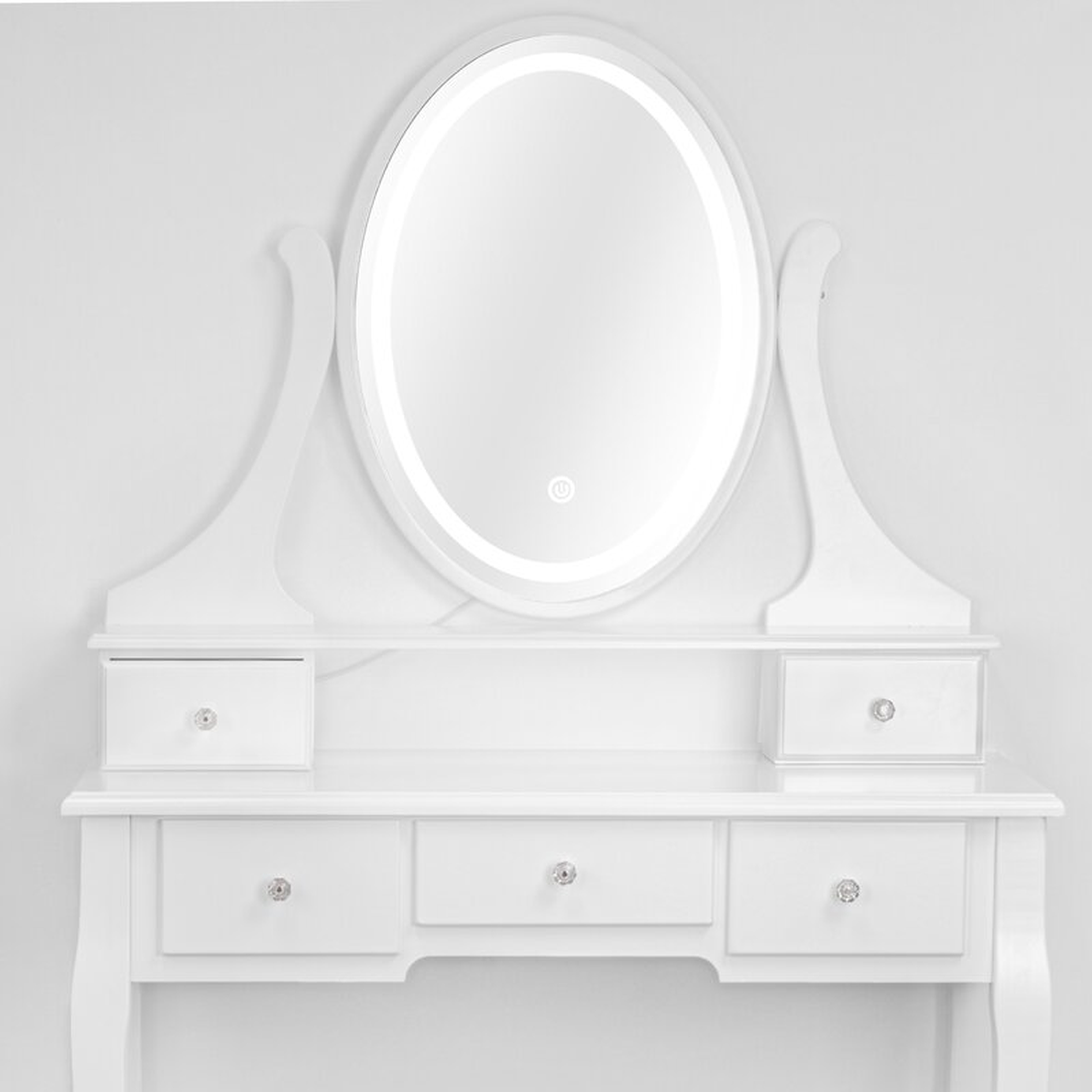 Dinwiddie Vanity Set with Stool and Mirror - Wayfair
