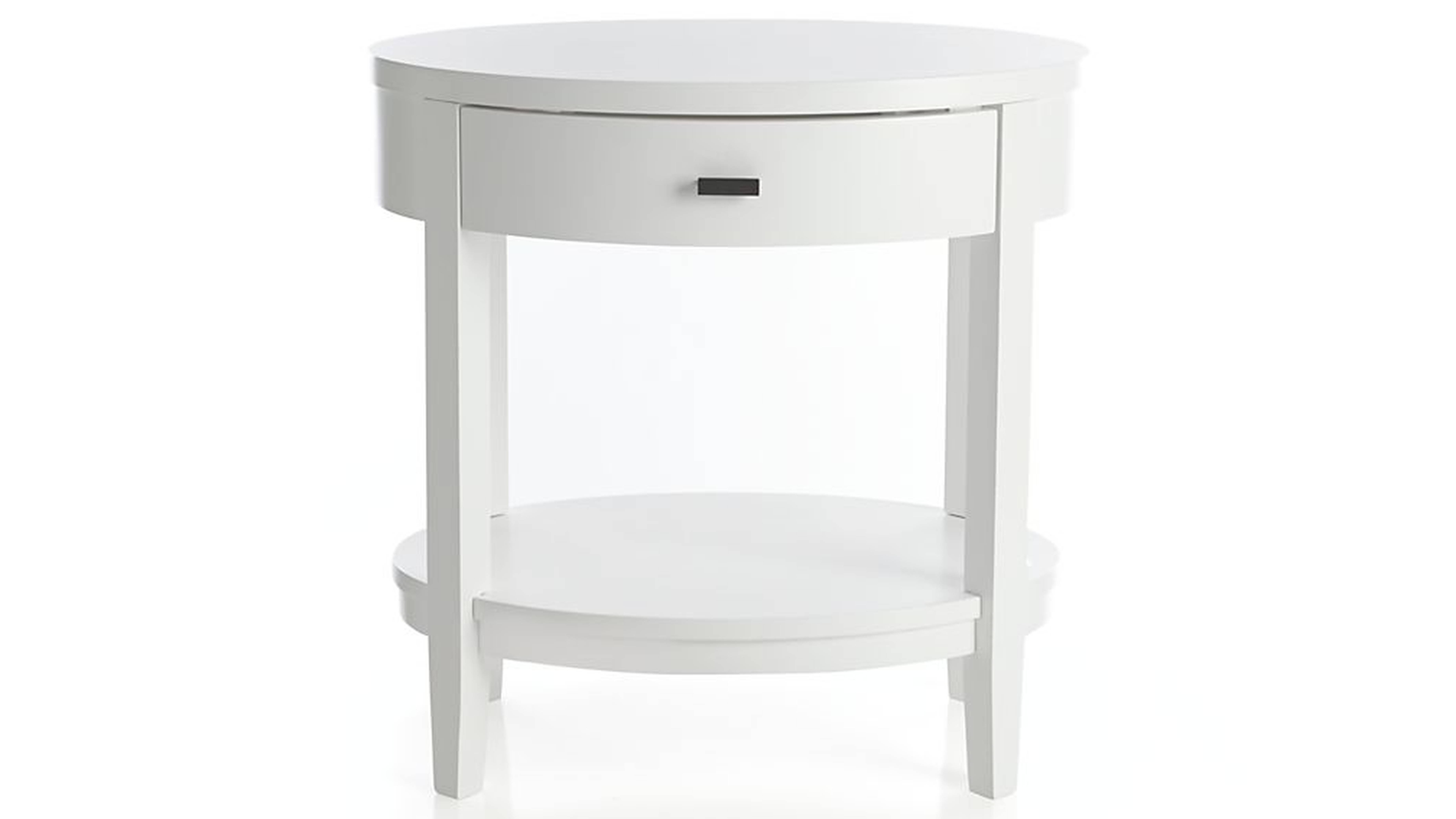 Arch White Oval Nightstand - Crate and Barrel