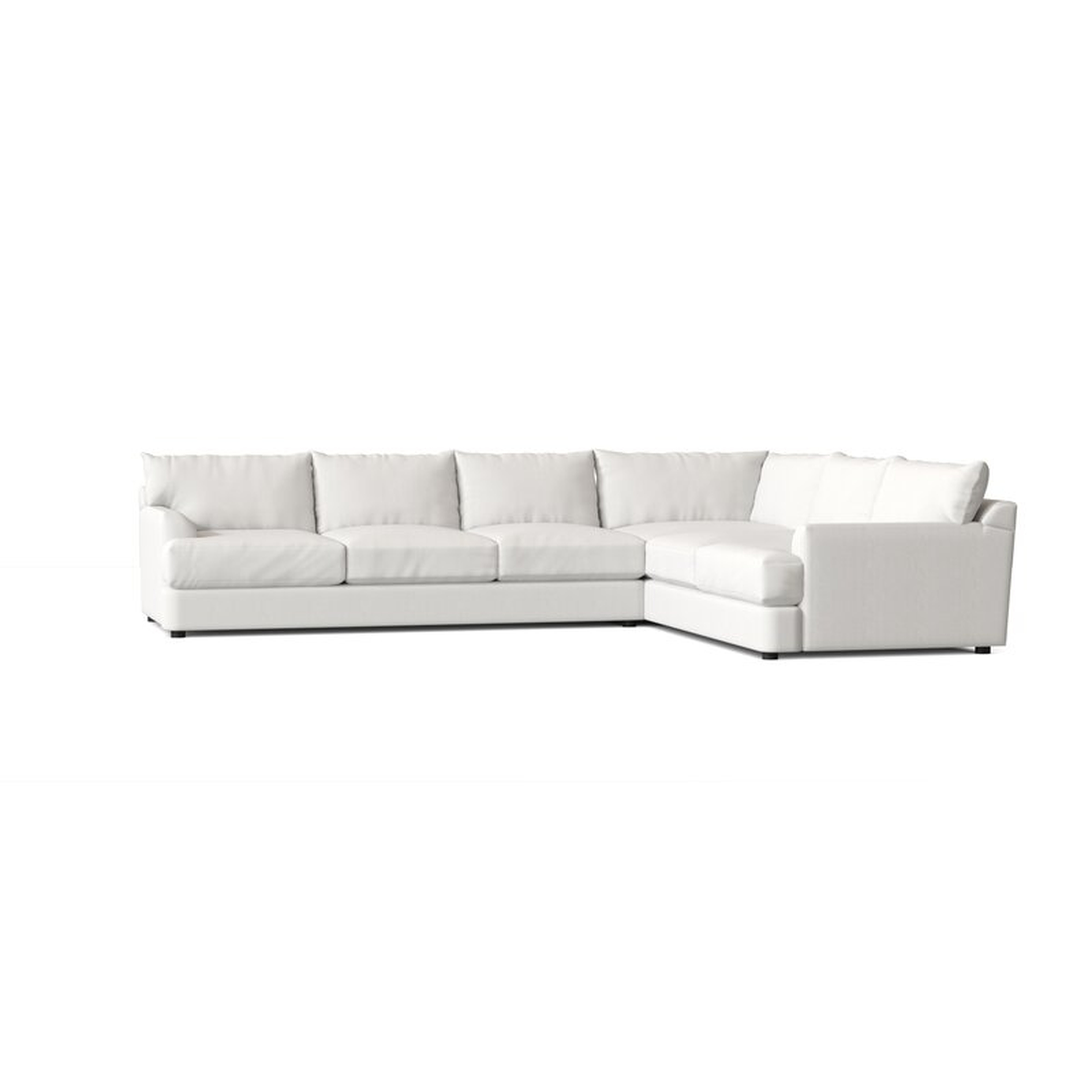 Findley 124" Wide Corner Sectional, Classic Bleach White - Wayfair