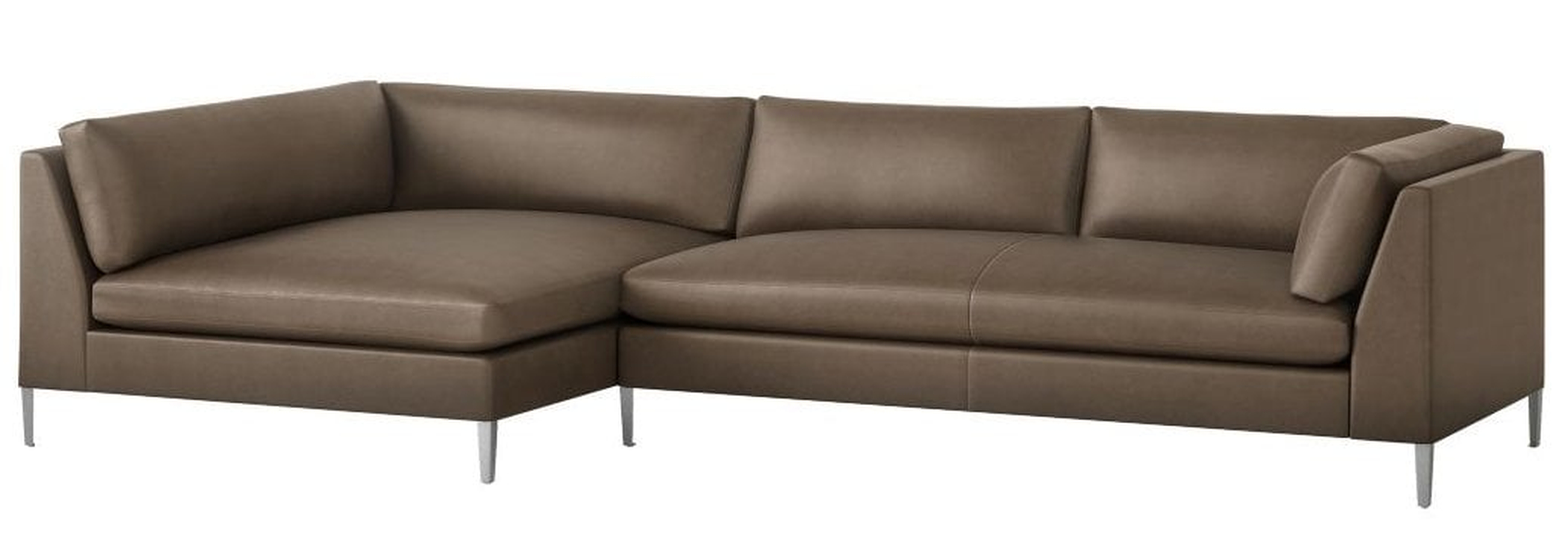 Decker 2-Piece Leather Sectional Sofa Whincherster Dove - CB2