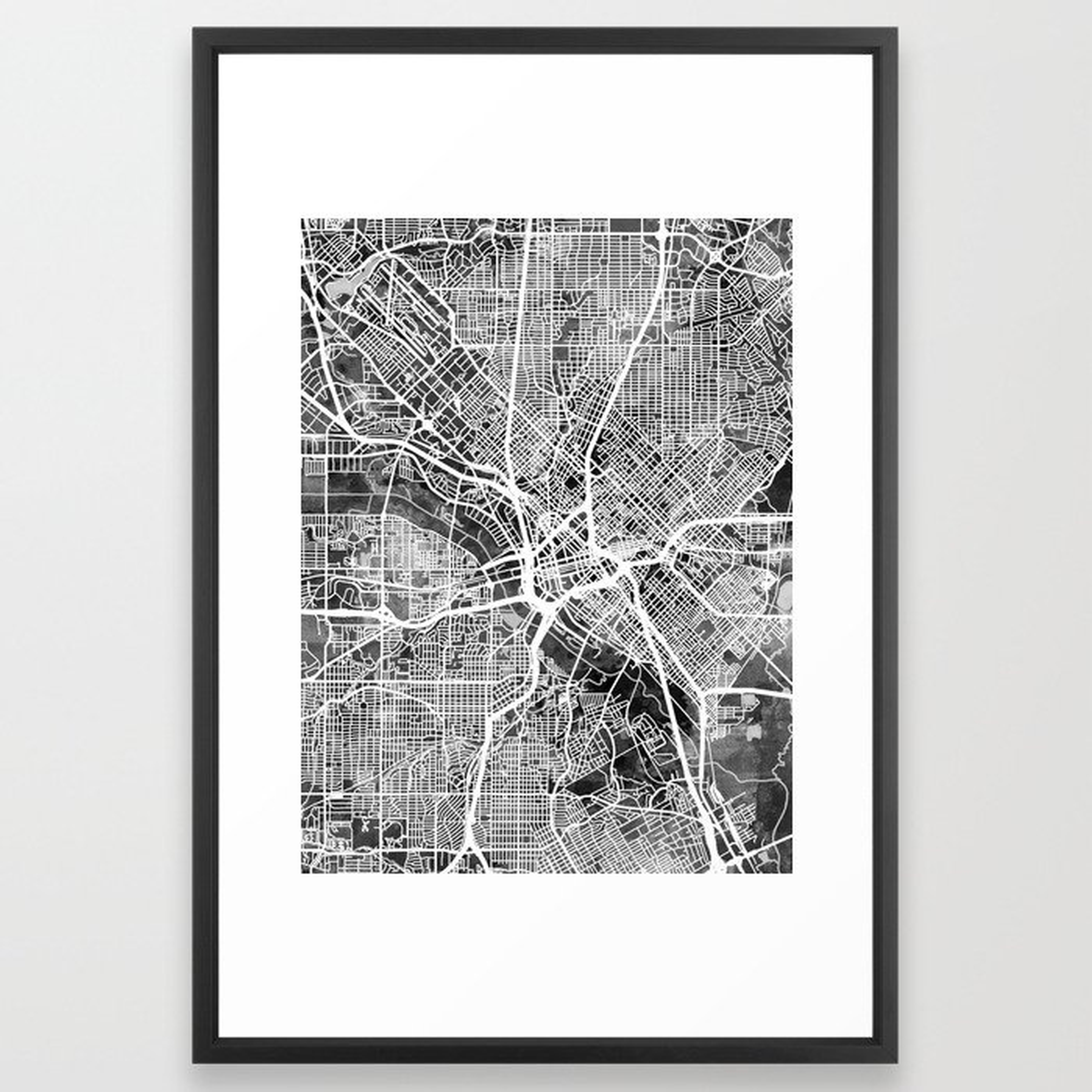 Dallas Texas City Map Framed Art Print - Society6