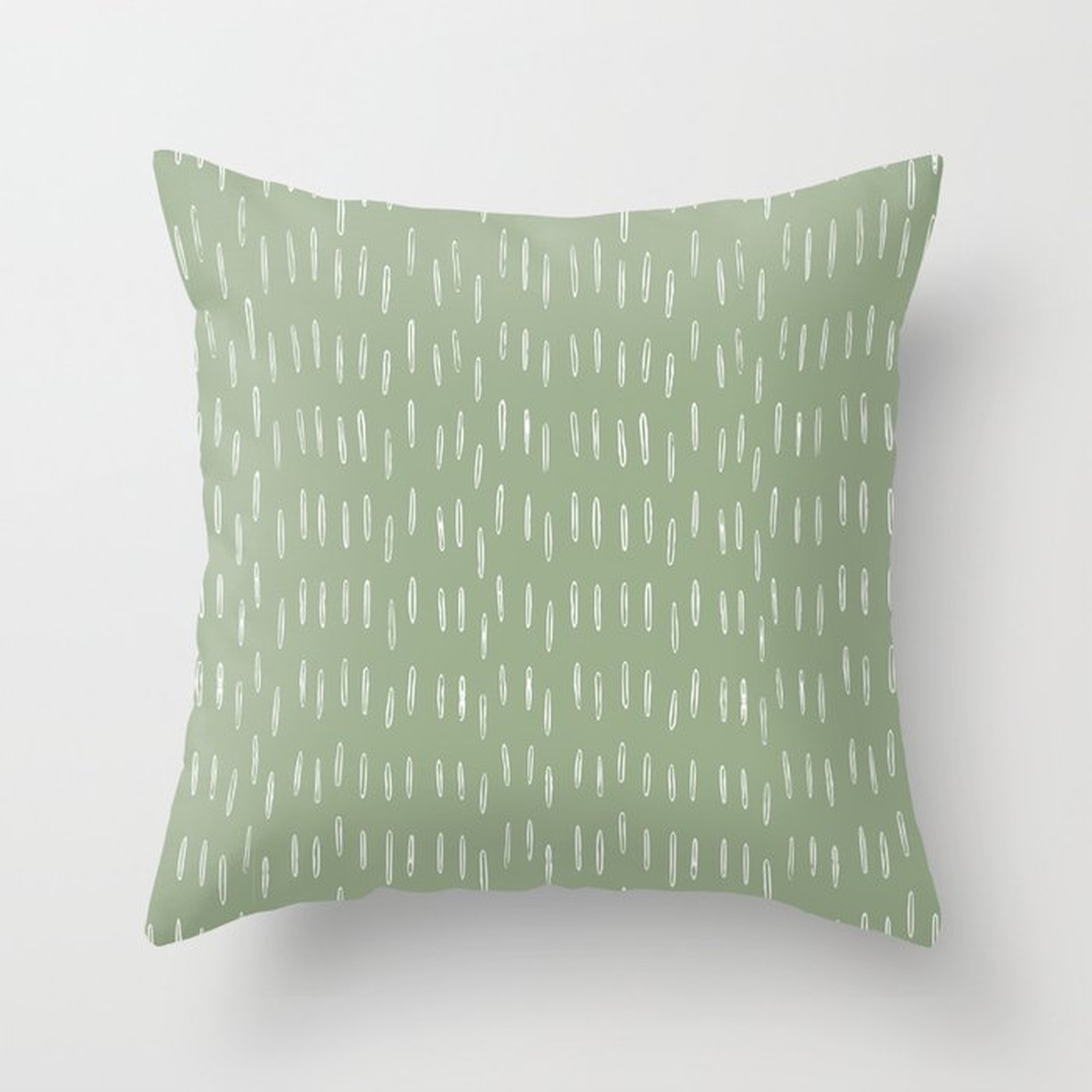 Raindrop Boho Abstract Pattern, Sage Green Throw Pillow - Society6