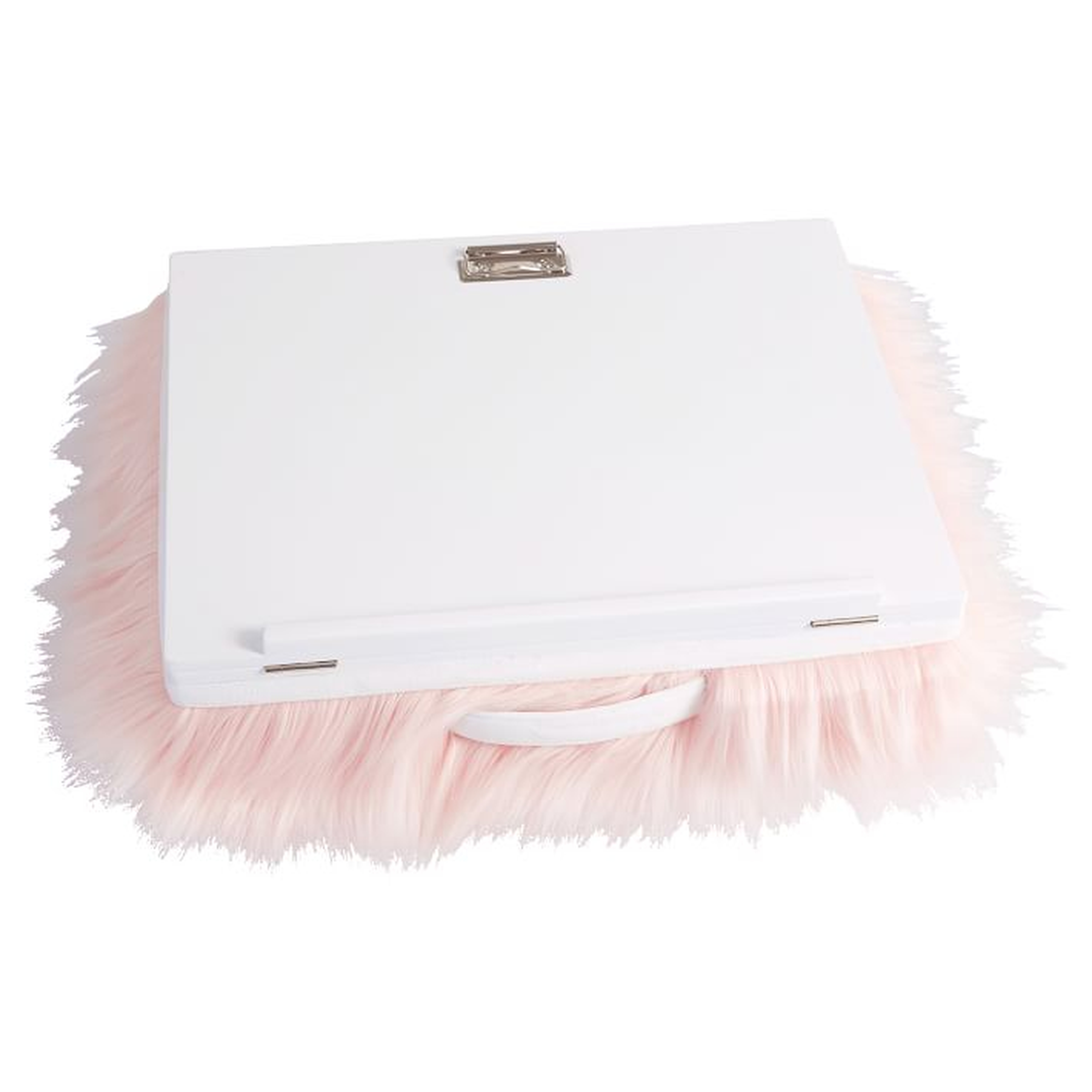 Faux-Fur Adjustable Superstorage Lapdesk, Blush Himalayan - Pottery Barn Teen