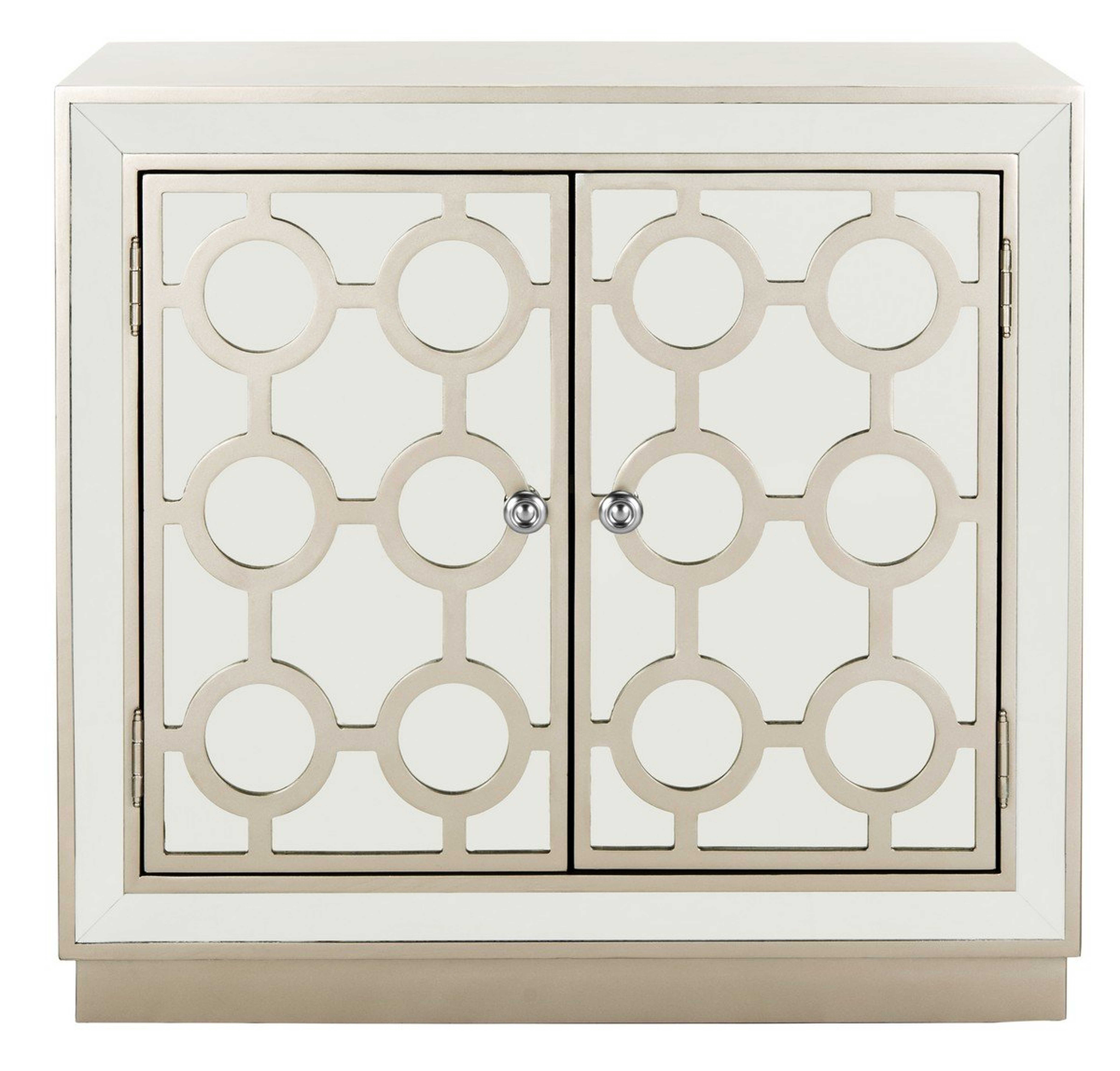Kaia 2 Door Chest - Champagne/Nickel/Mirror - Safavieh - Safavieh